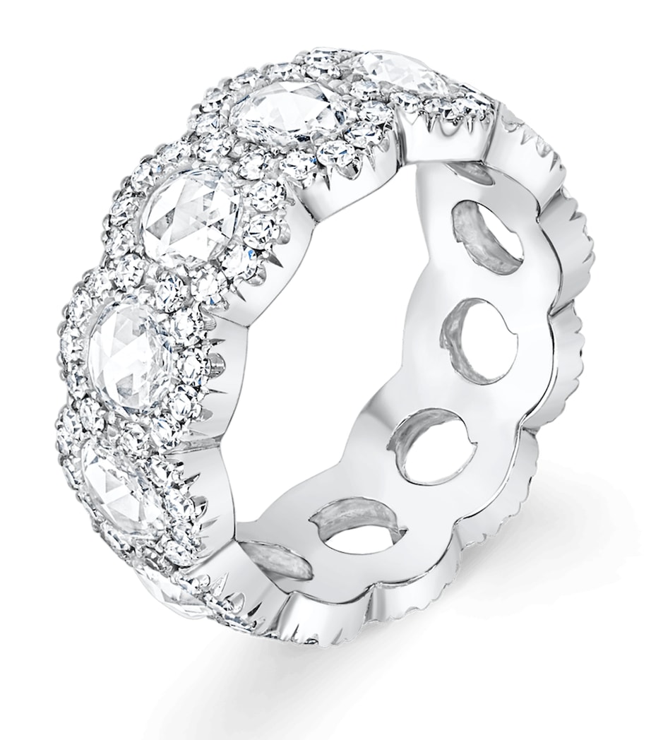 White Gold and Diamond Rose Cut Eternity Ring Image 1