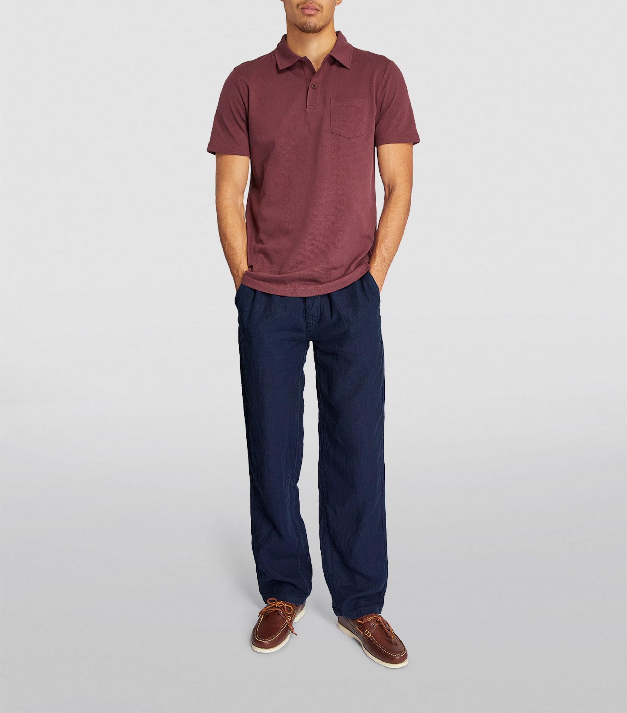 Linen Pacha Drawstring Trousers 390 BLUE MARINE Image 2