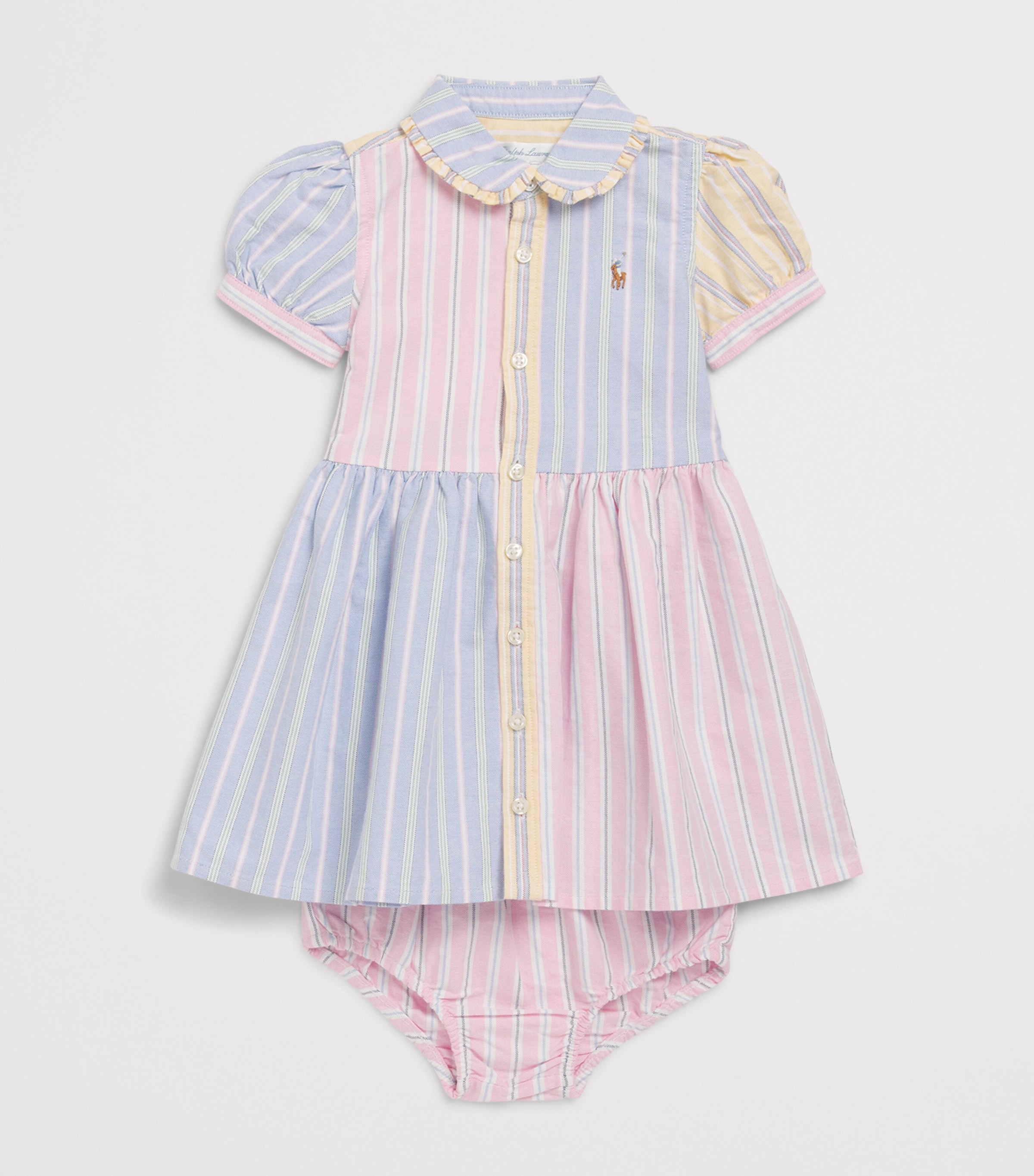 Ralph Lauren Kids Cotton Stripe Dress and Bloomers Set (3-24 Months) Image 3