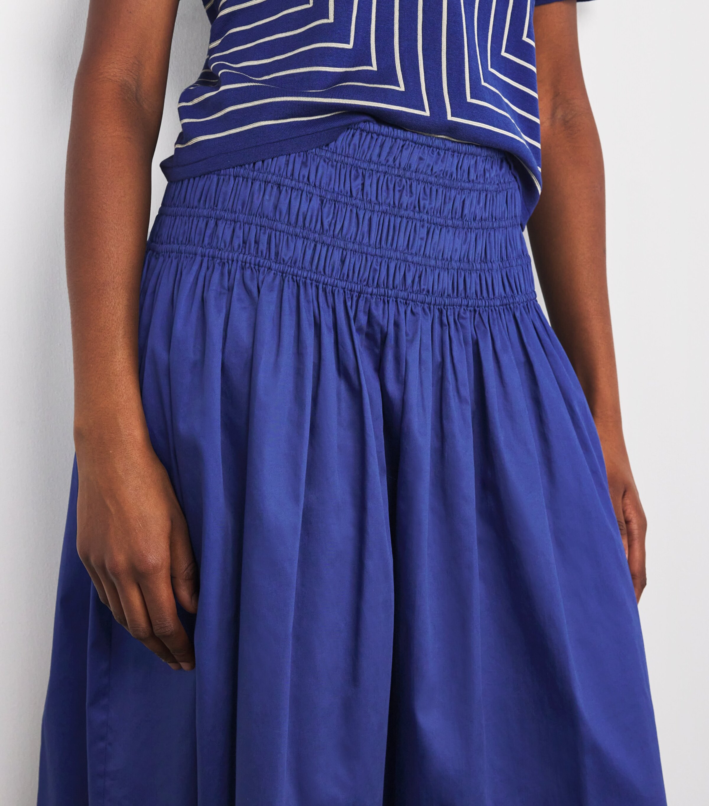 Joseph Womens Cotton Leonie Midi Skirt Cobalt Image 6