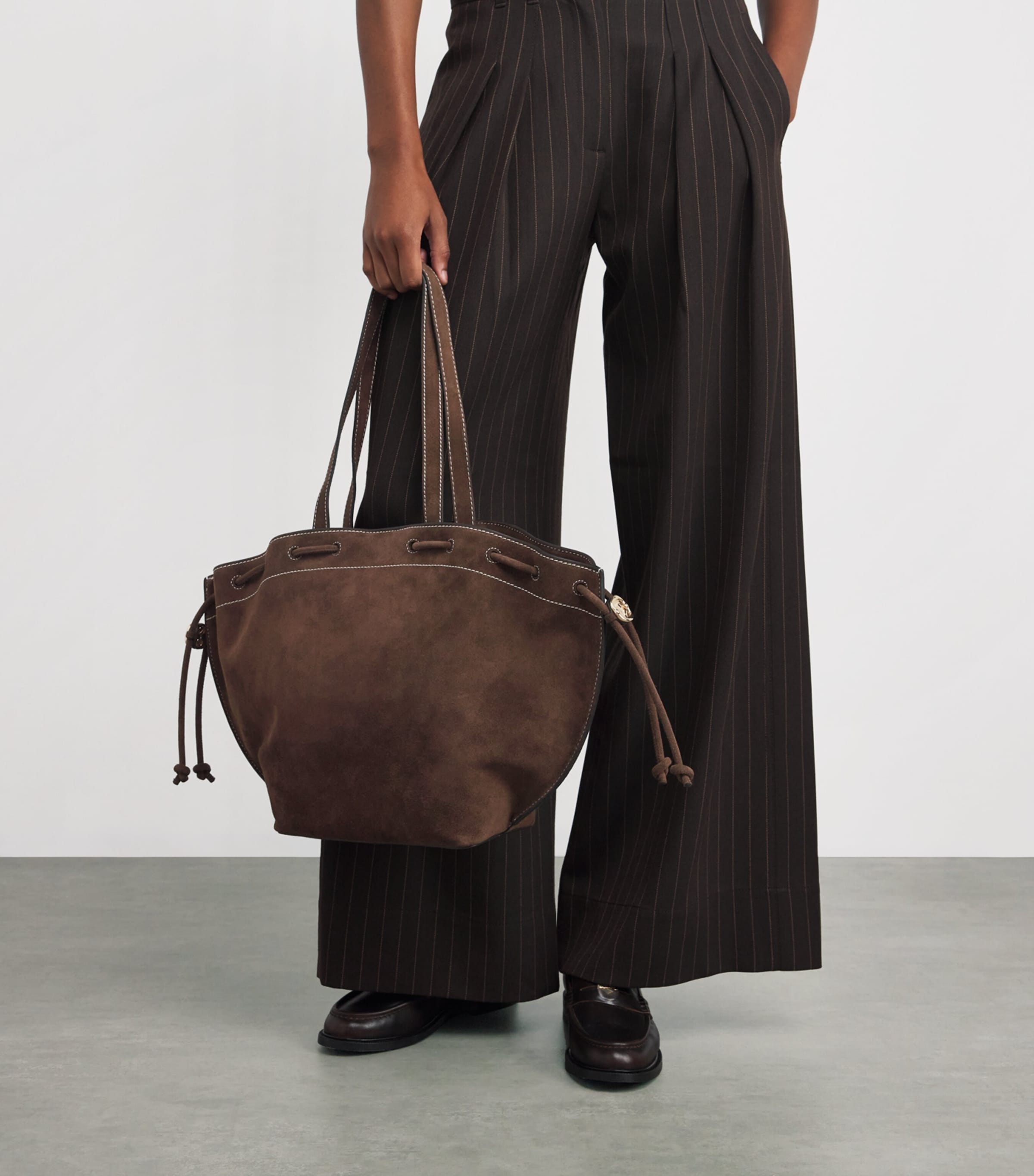 Suede Alban Tote Bag CHOCOLATE Image 5