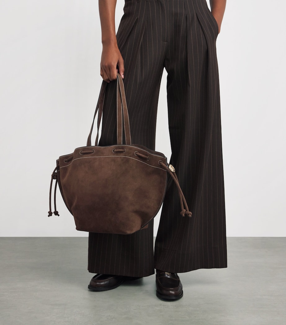 Suede Alban Tote Bag CHOCOLATE Image 5