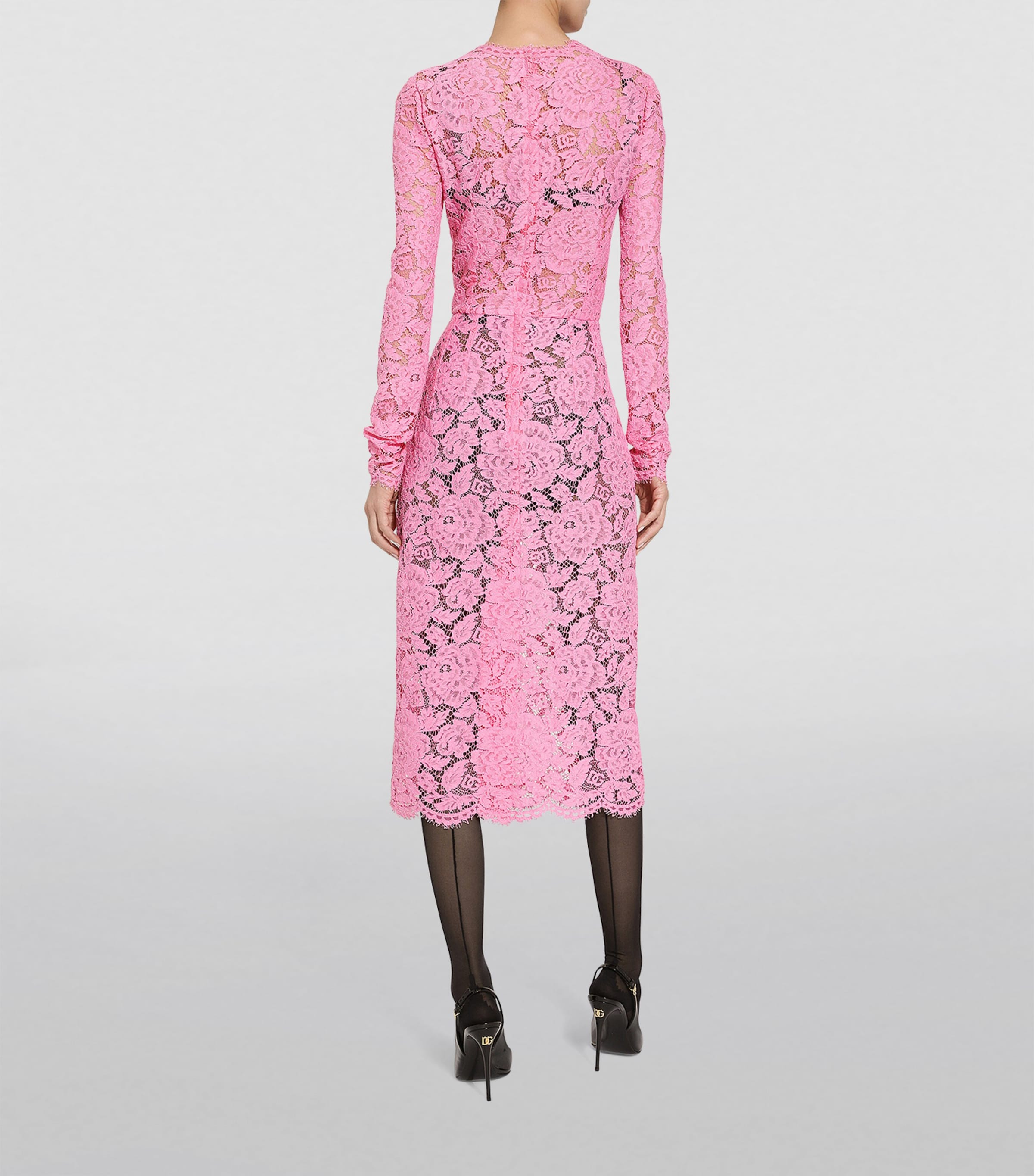 Dolce & Gabbana Lace Floral Midi Dress | Harrods UK