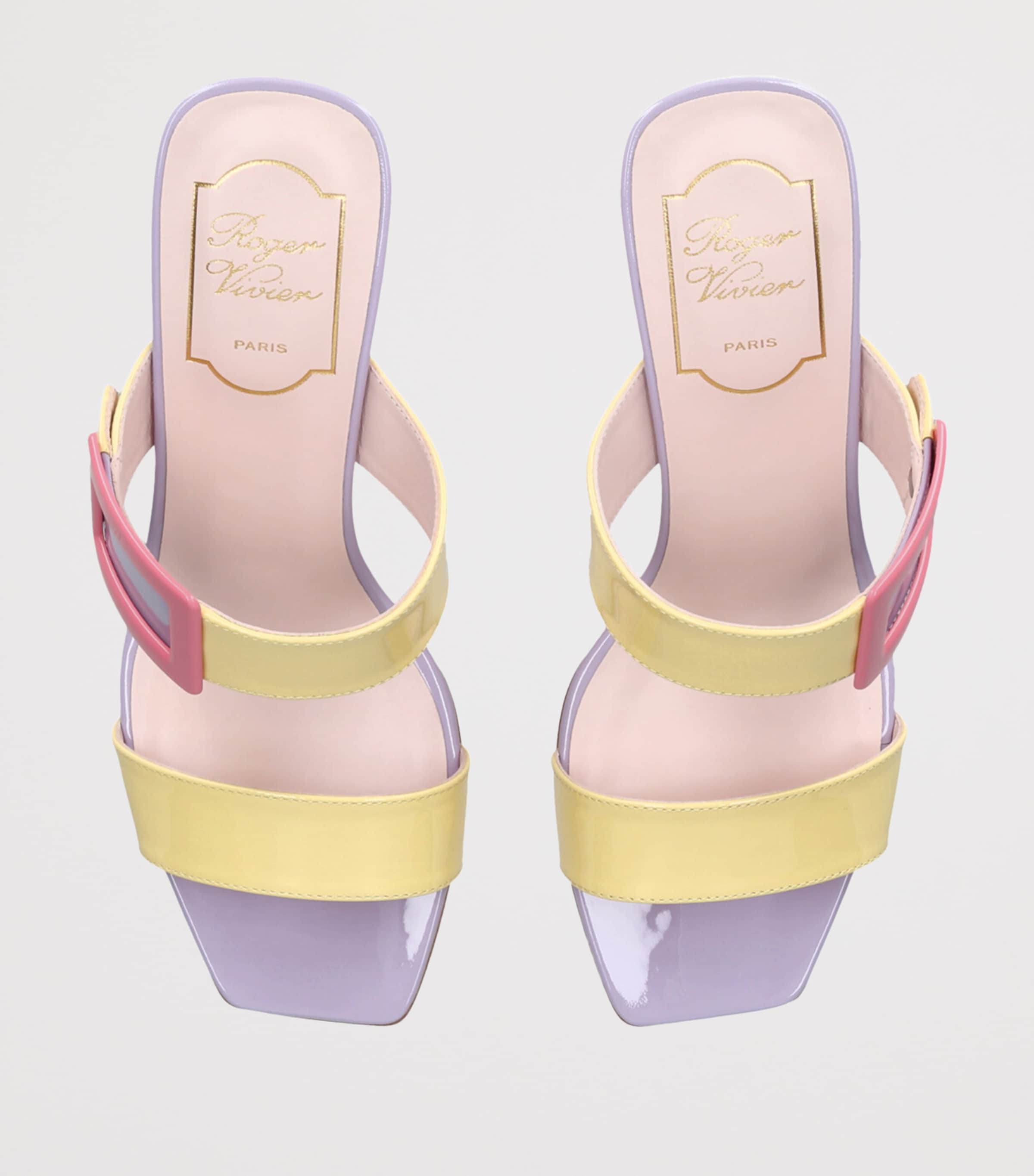 Roger Vivier Patent Leather Belle Vivier Wedge Sandals 60 Mult/other Image 4