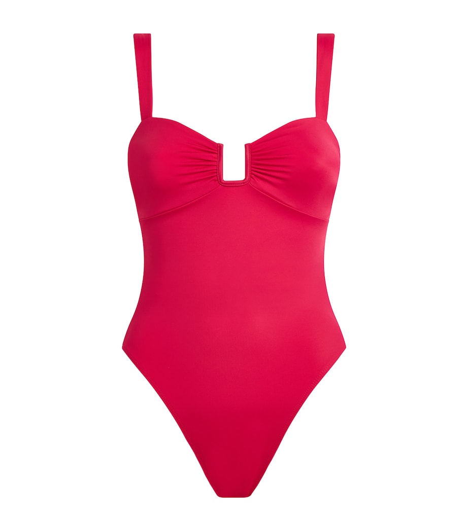 AWAY THAT DAY Womens Cannes Swimsuit Raspberry Image 1