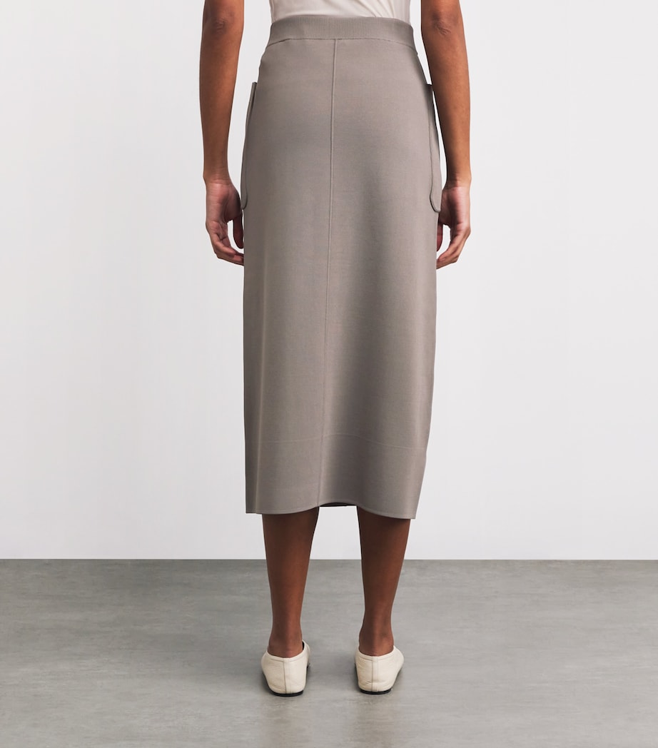 Milano-Knit Midi Skirt MUSHROOM Image 4
