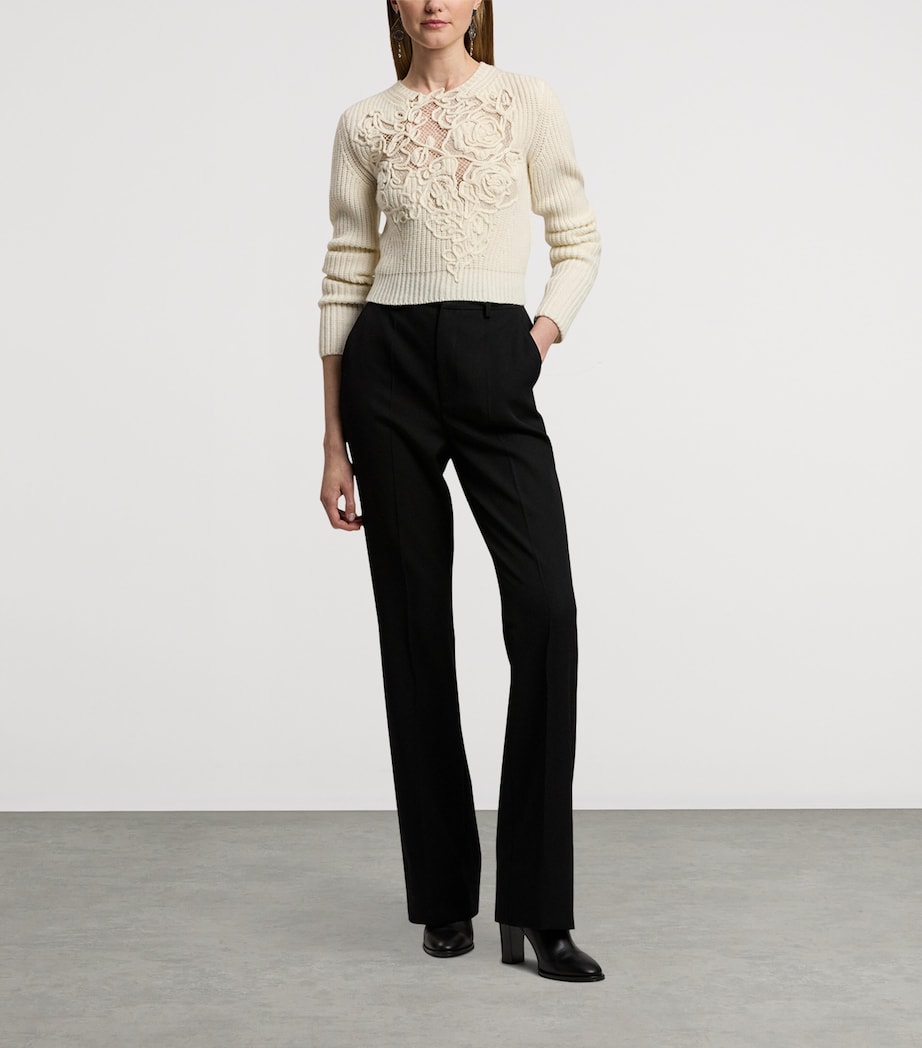 Cashmere Floral Sweater CREAM Image 9