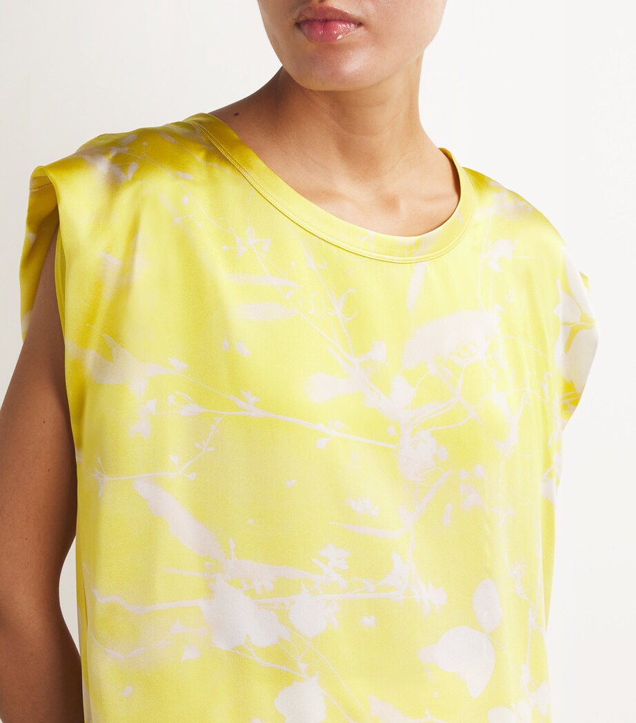Fabiana Filippi Womens Silk Sleeveless T-Shirt Cedro Image 6