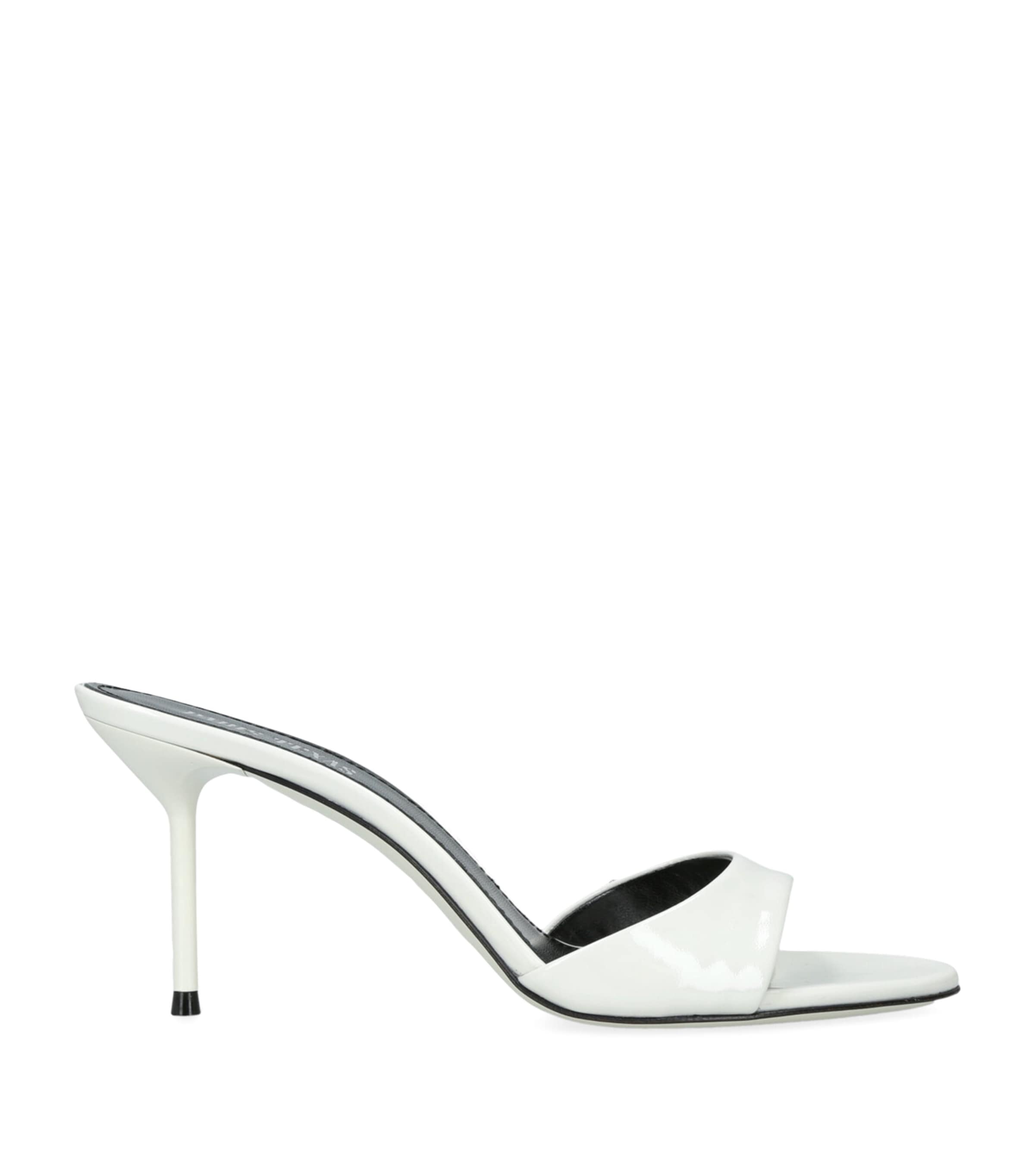 Paris Texas Womens  Lidia Mule 70 Leather Heeled Sandals In White
