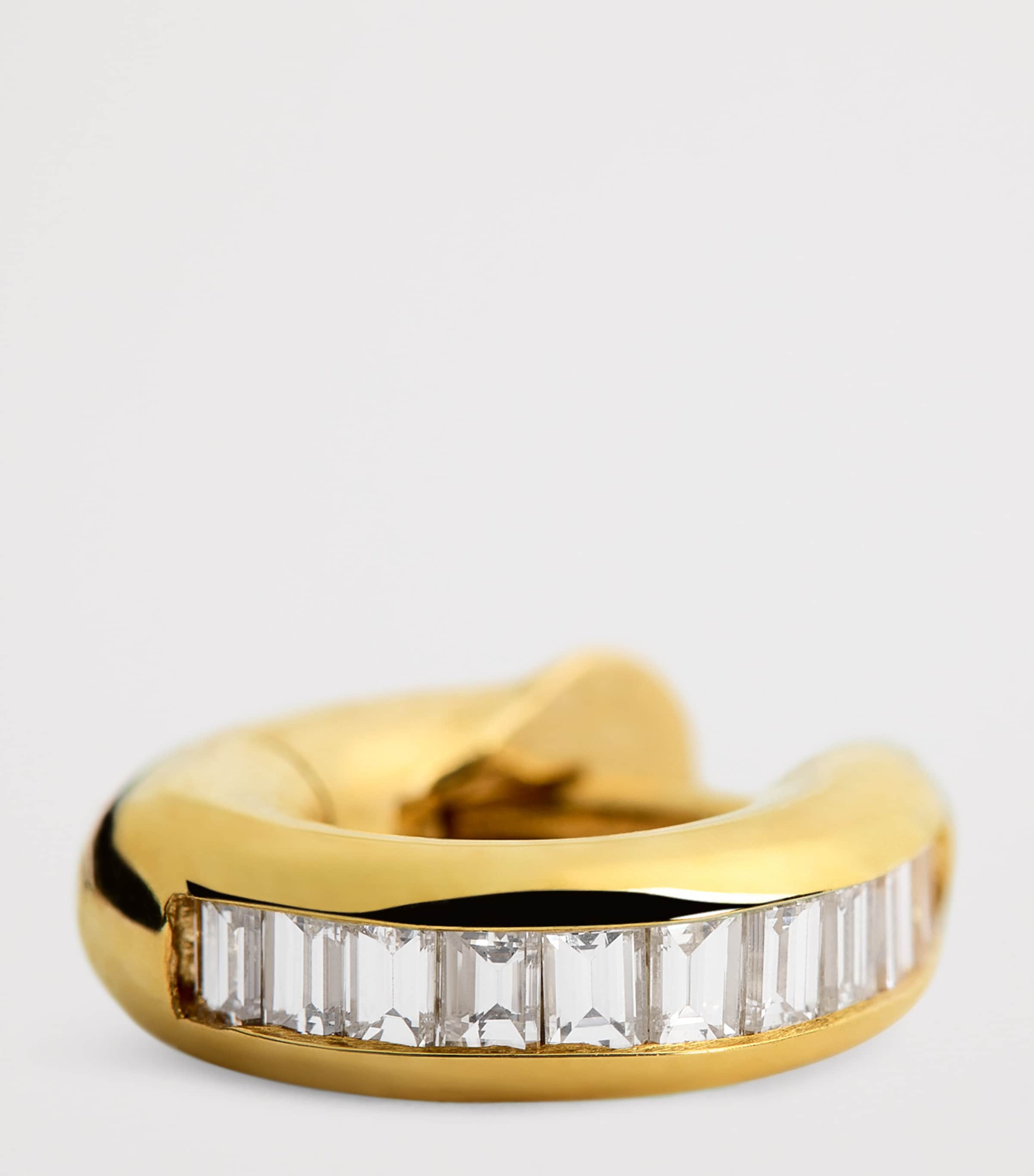 Spinelli Kilcollin Yellow Gold and Diamond Mini Single Hoop Earring Yellow Gold Image 5