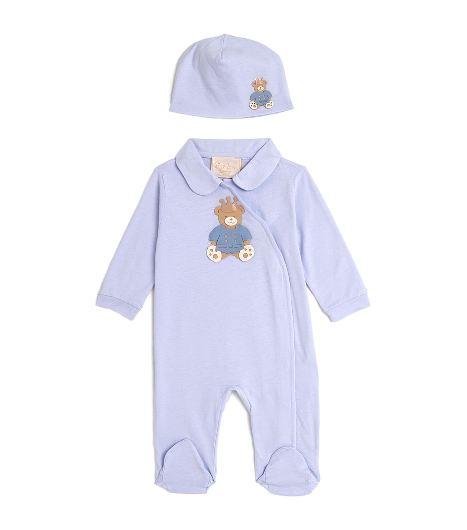 Story Loris Royal Bear All-In-One and Hat Set (1-9 Months) Azurro Image 1