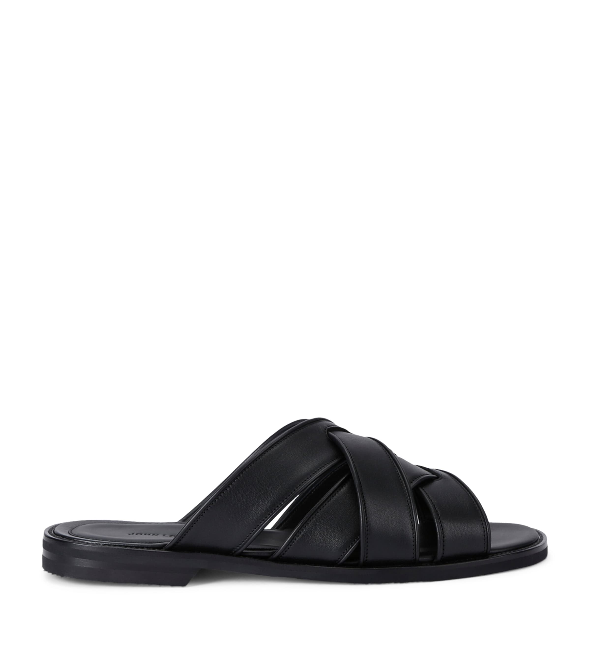 John Lobb Leather Samson Sandals In White