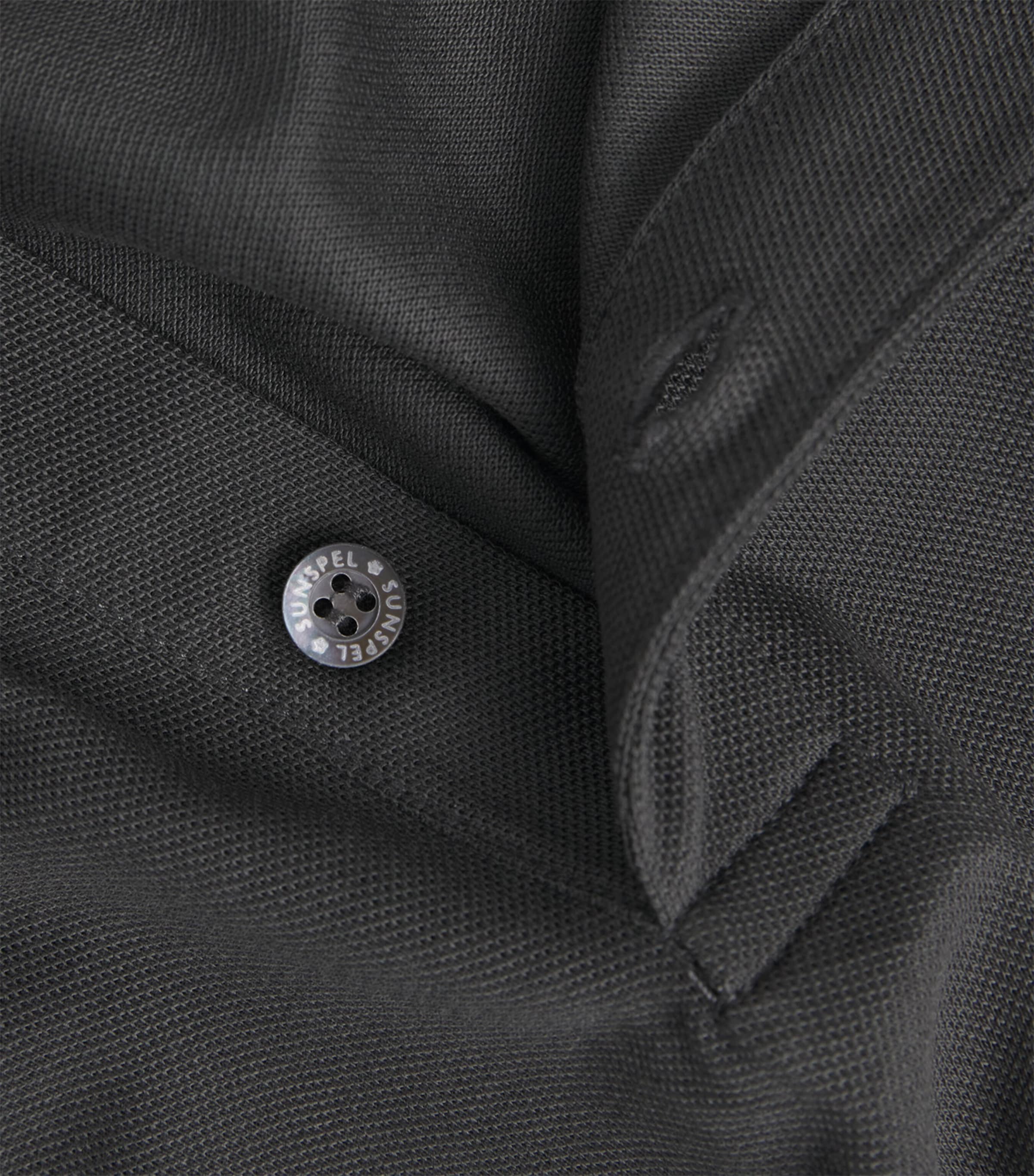 Sunspel Mens Supima Cotton Polo Shirt Anthracite Image 6