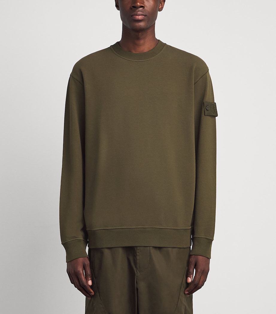 Stone Island Mens Cotton-Blend Ghost Sweatshirt Image 4