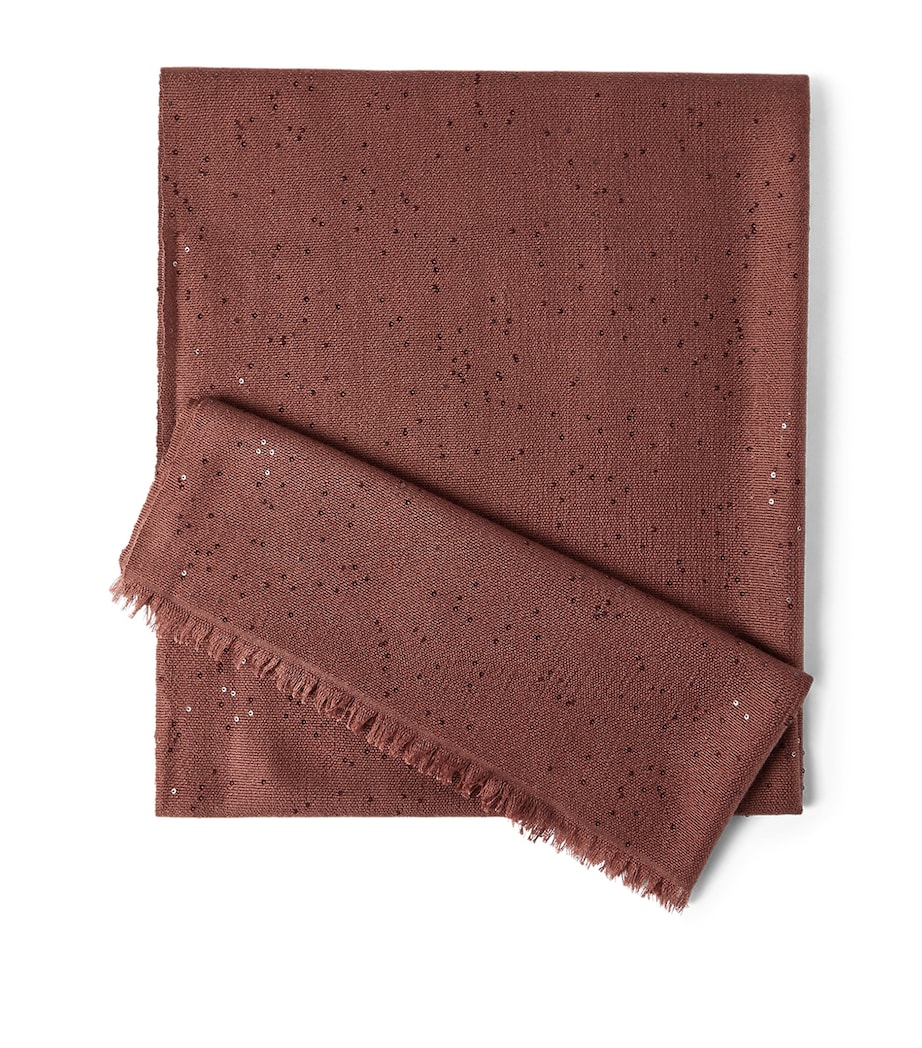 Brunello Cucinelli Cashmere-Silk Sequinned Scarf Image 1