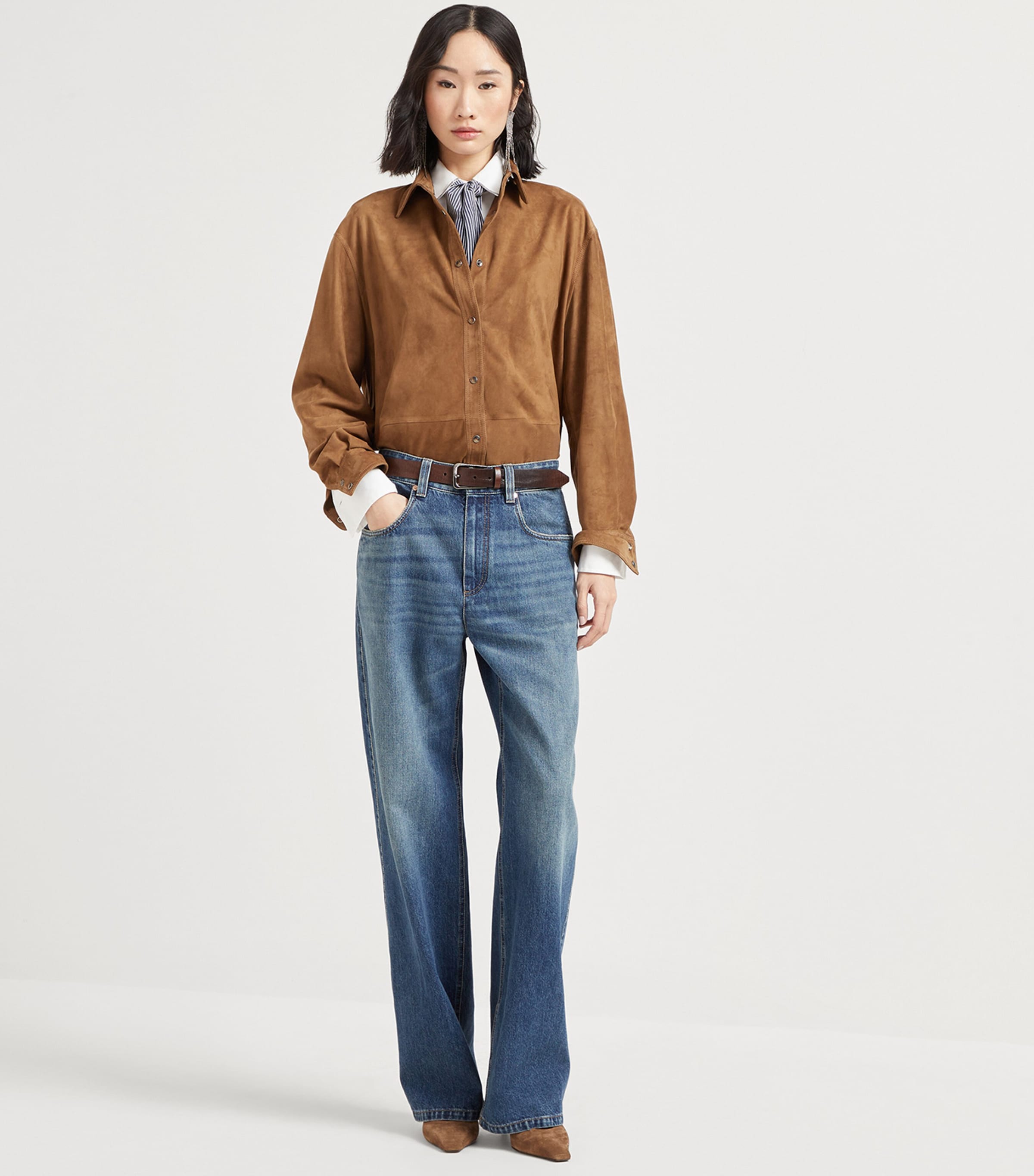 Brunello Cucinelli Womens Monili-Detail Relaxed Jeans Image 4
