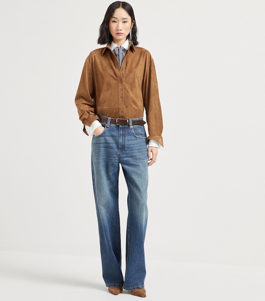 Brunello Cucinelli Womens Monili-Detail Relaxed Jeans Image 4