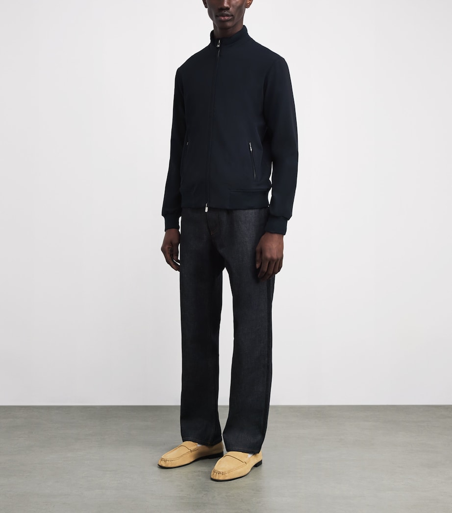 Wool Zip-Up Technical Jacket 16-NAVY Image 2