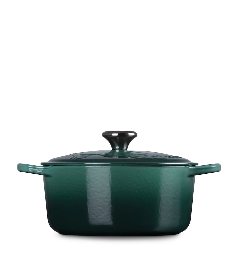 Cast Iron Elphaba Embossed Casserole Dish (24cm) GREEN Image 3