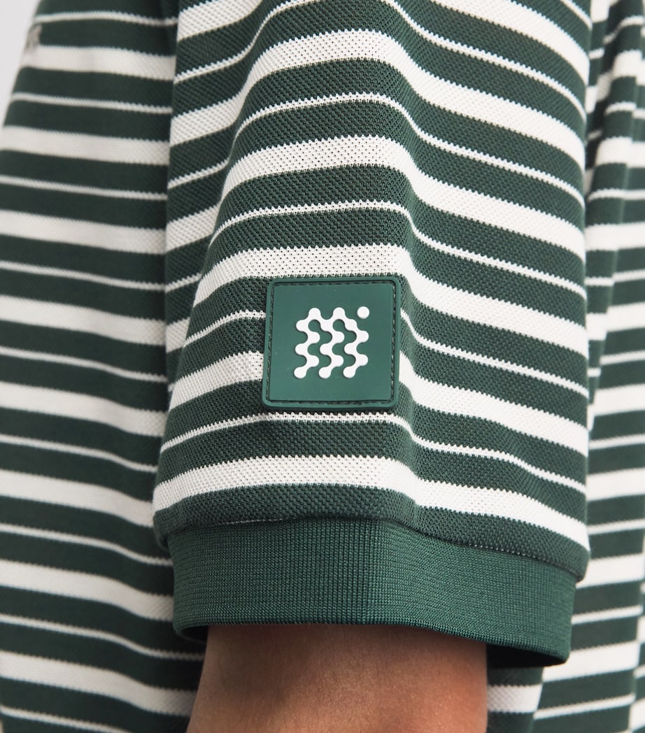 Manors Mens Piqué Stripe GOAT Polo Shirt Pine Green Image 3