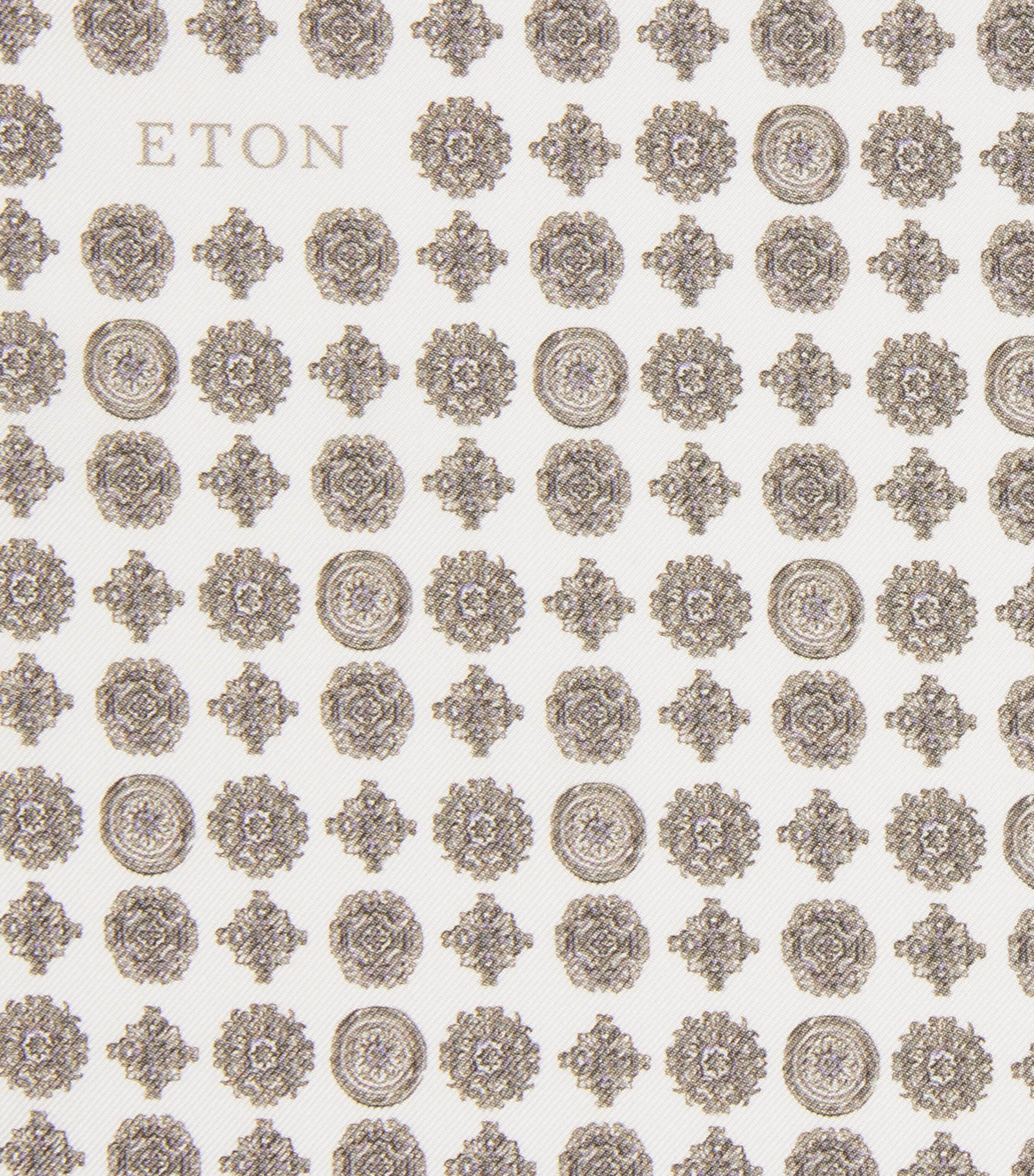 Eton Silk Medallion Pocket Square White Image 3