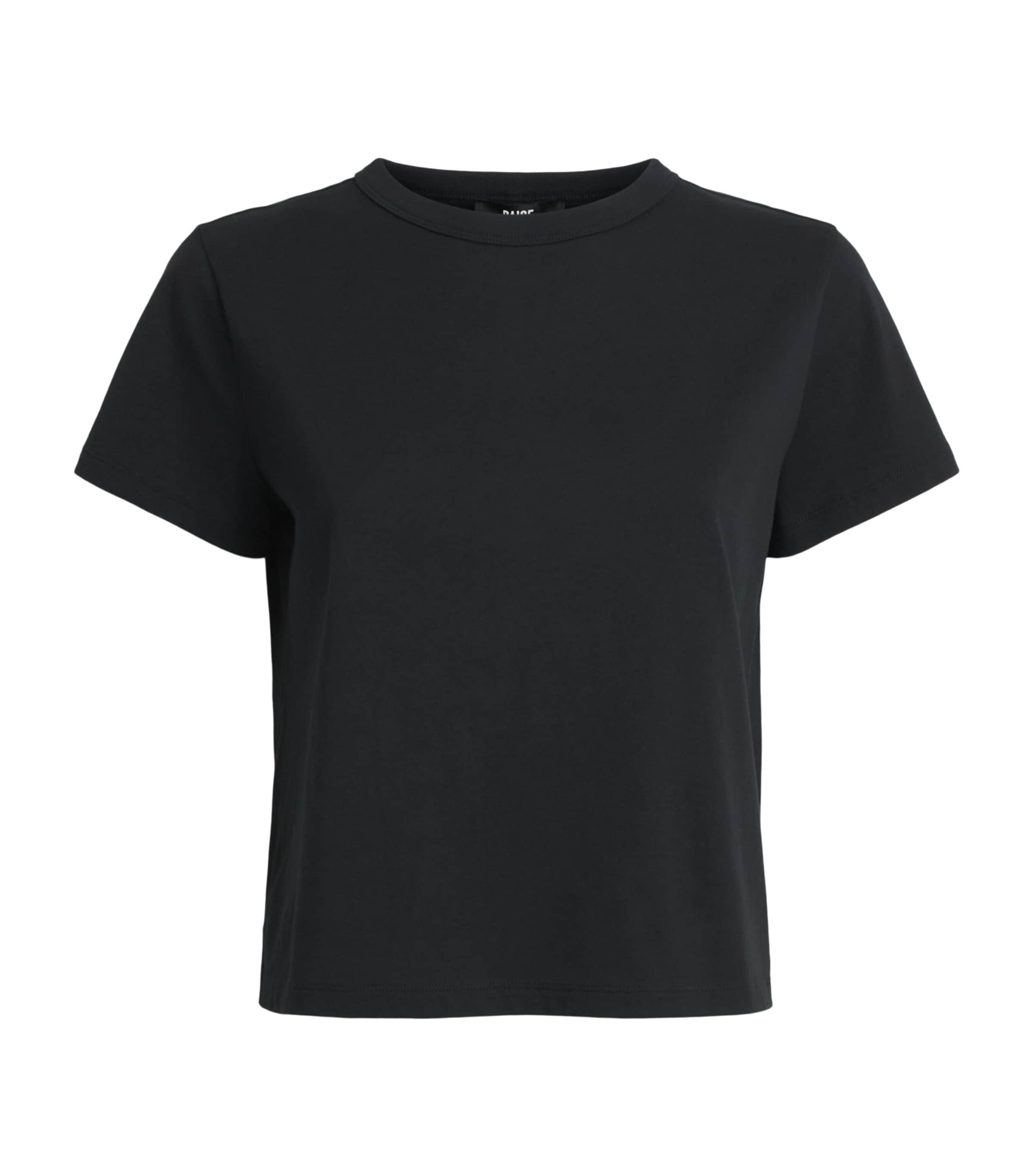 PAIGE Womens Cotton Rhodes T-Shirt Black Image 1