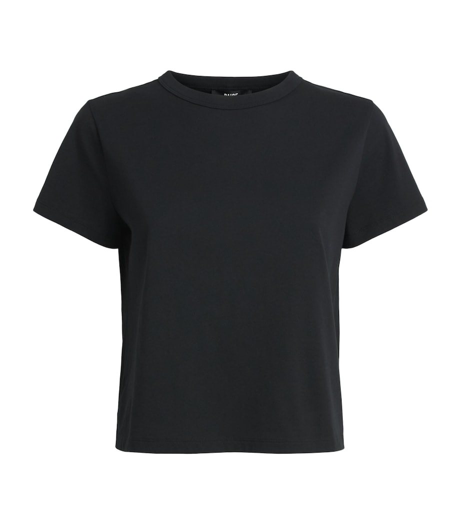 PAIGE Womens Cotton Rhodes T-Shirt Black Image 1