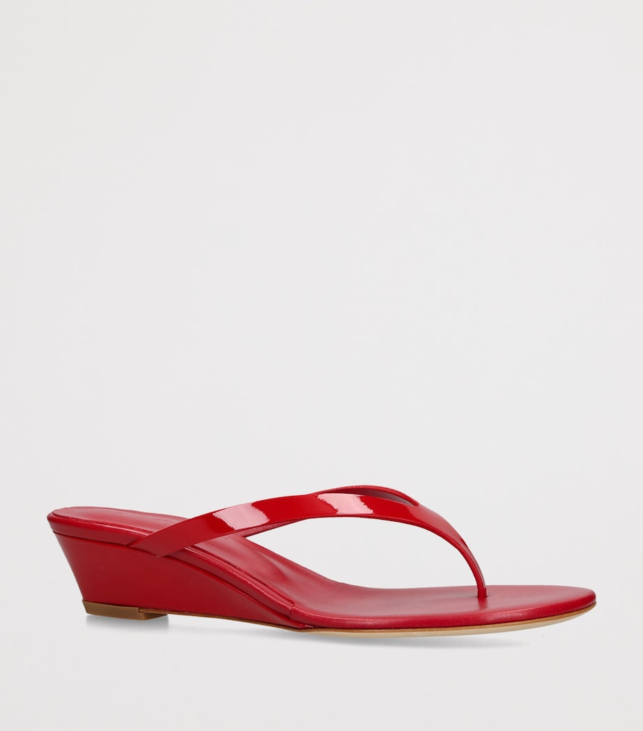 Christopher Esber Leather Scala Wedge Sandals 45 Red Image 2