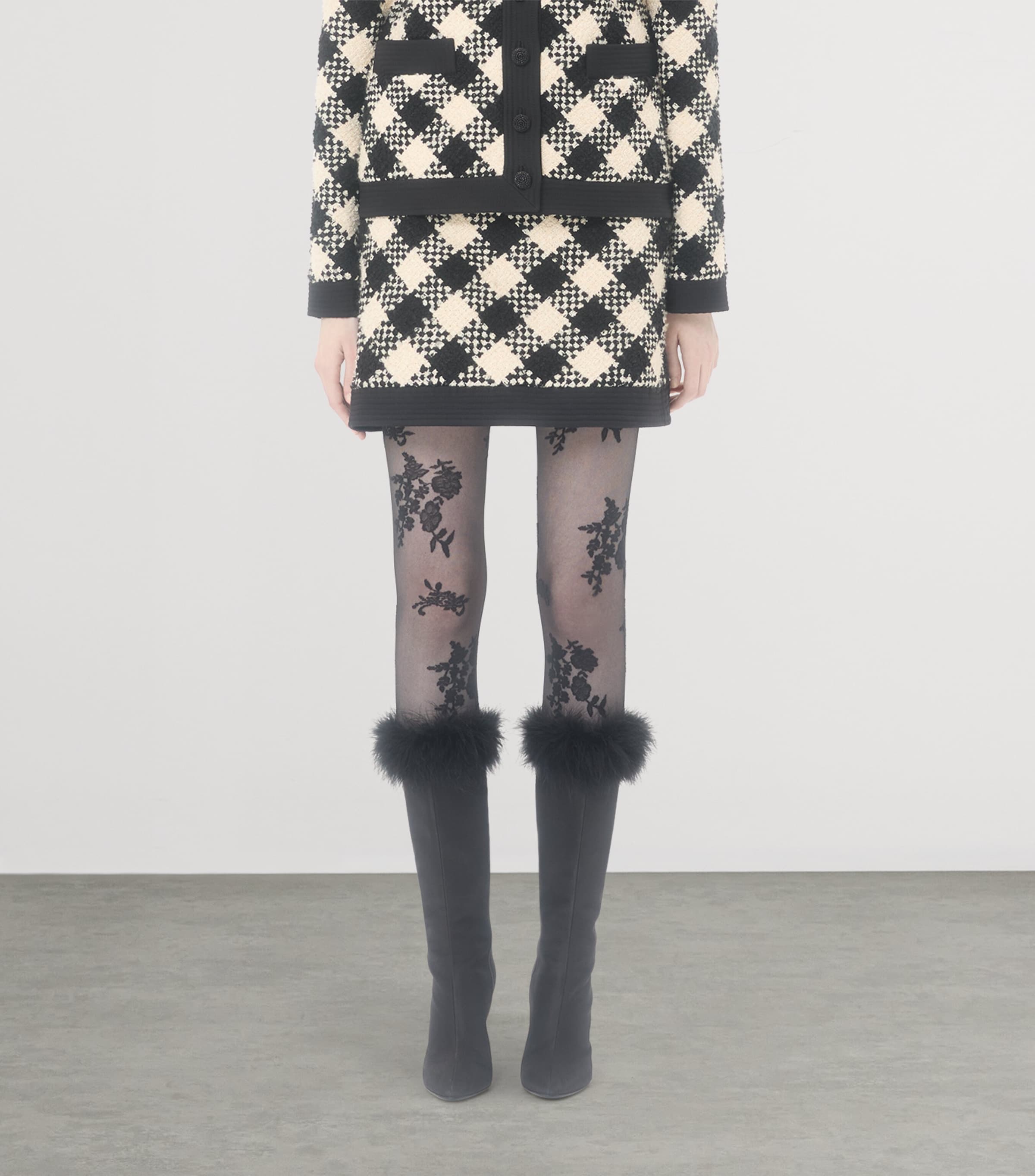 Valentino Womens Tweed A-Line Mini Skirt Image 2