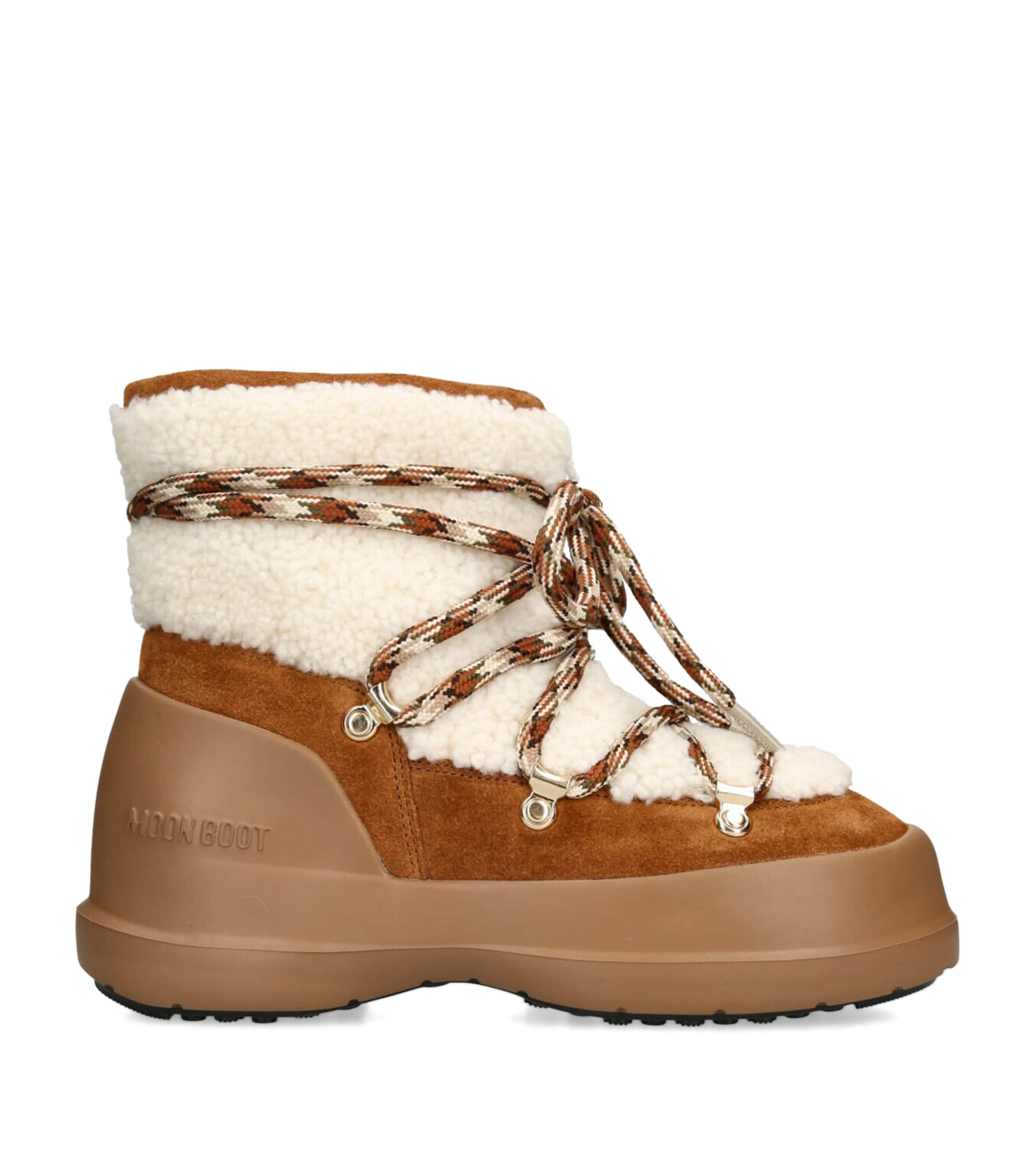Moon Boot Beige Shearling Luna Boots Harrods UK