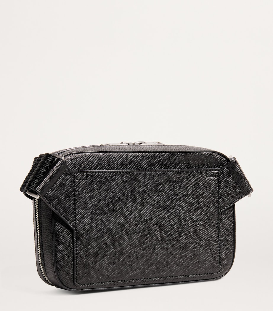 Small Recycled Leather Cross-Body Bag BLACK Image 3