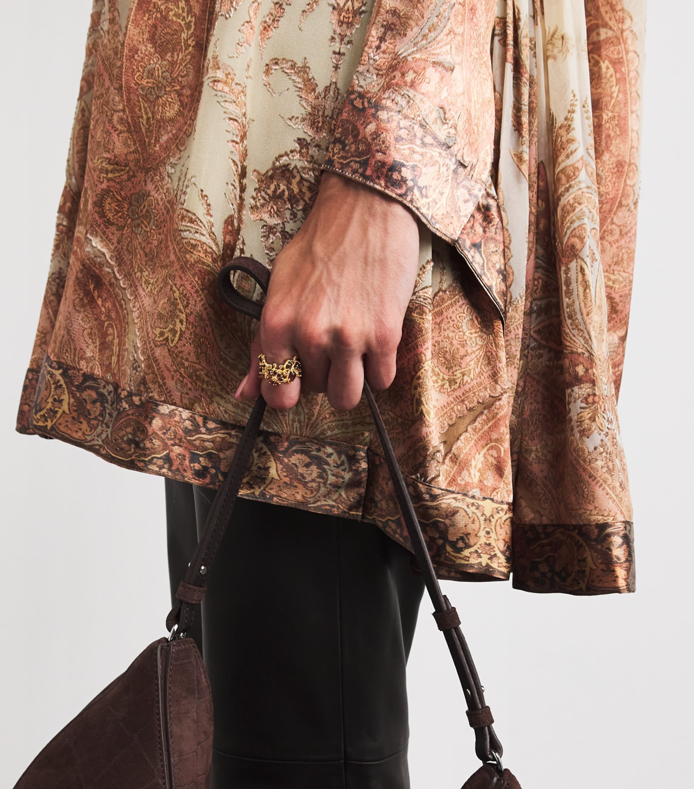 Embellished Bloom Ring GOLD/BURGUNDYGLDBUR Image 2