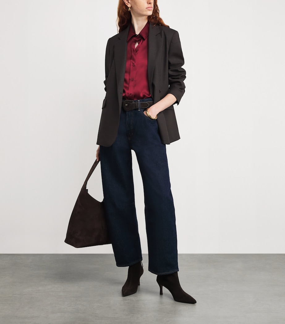 Silk Cropped-Sleeve Dani Blouse BLACK CHERRY Image 2