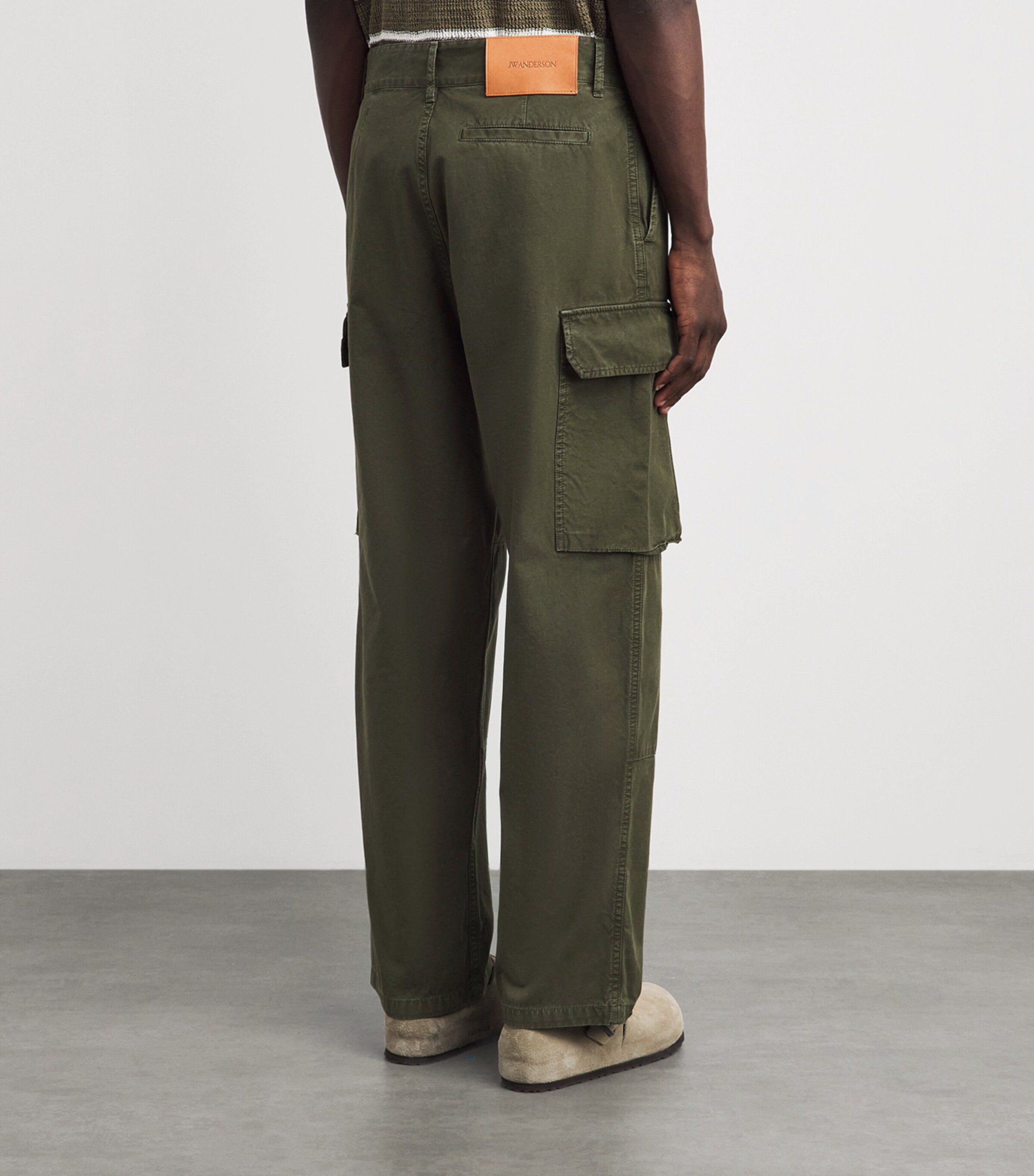 JW Anderson Mens Cotton Cargo Trousers Khaki Image 5