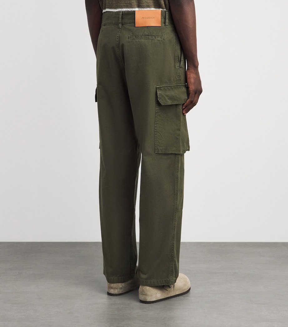 JW Anderson Mens Cotton Cargo Trousers Khaki Image 5
