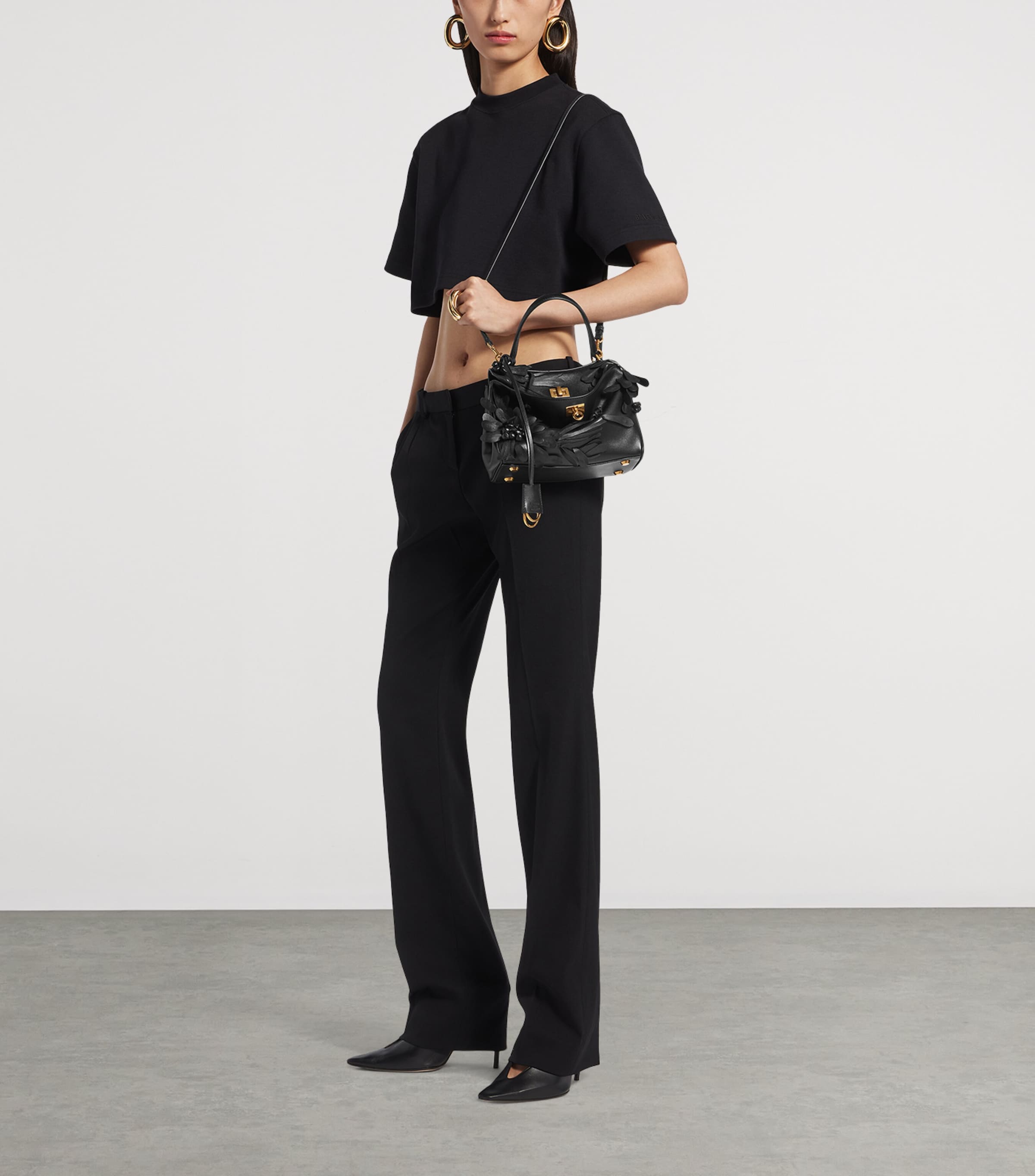 Balenciaga Mini Leather Floral Rodeo Top-Handle Bag Image 2