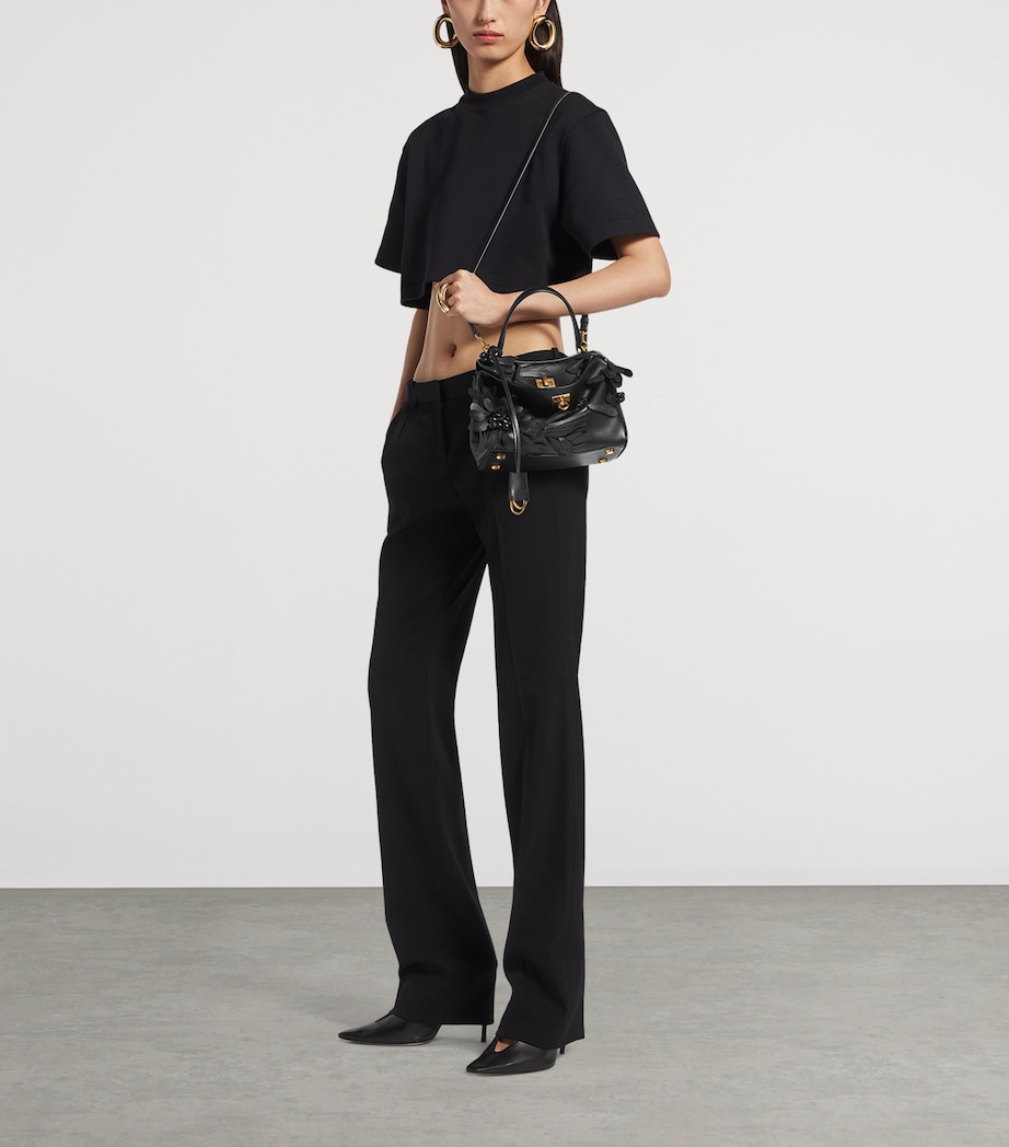 Balenciaga Mini Leather Floral Rodeo Top-Handle Bag Image 2