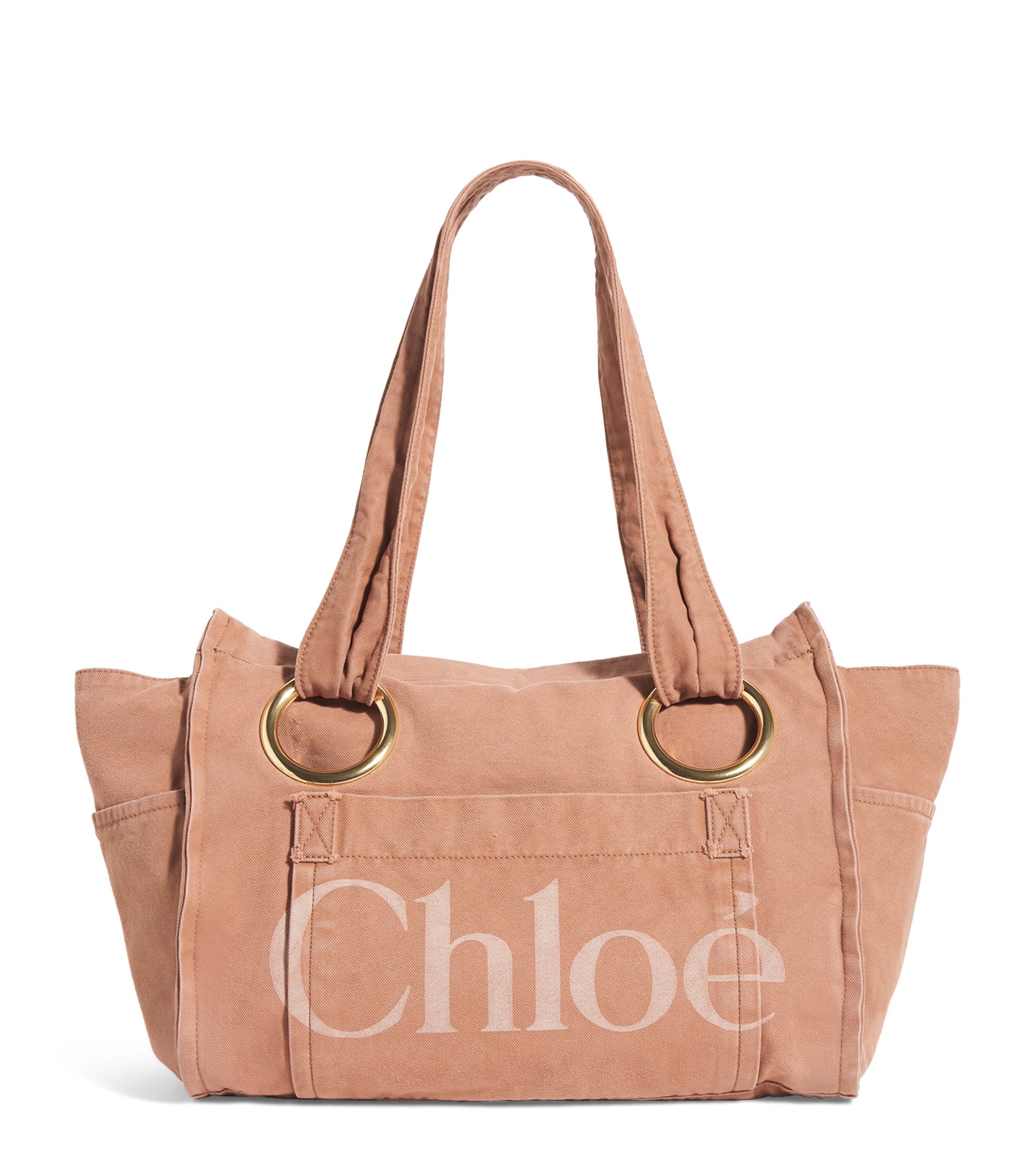 Chloé Cotton Plage Tote Bag In Pink