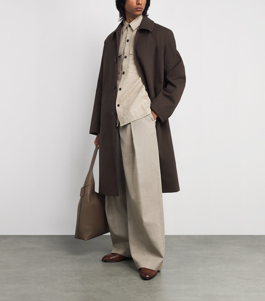 Wool-Silk-Linen Stripe Overshirt 330 Image 2