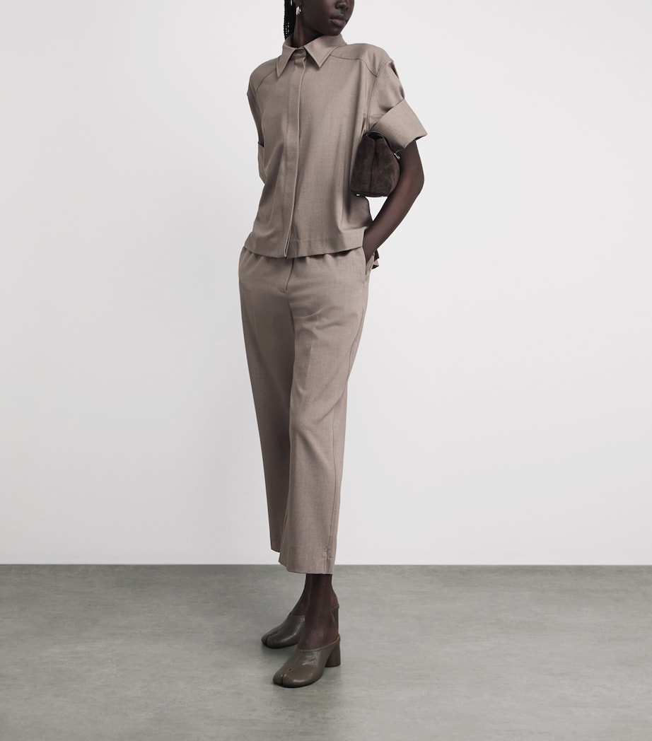 CAMILLA AND MARC Womens Cropped Vector Trousers Mocha Image 2