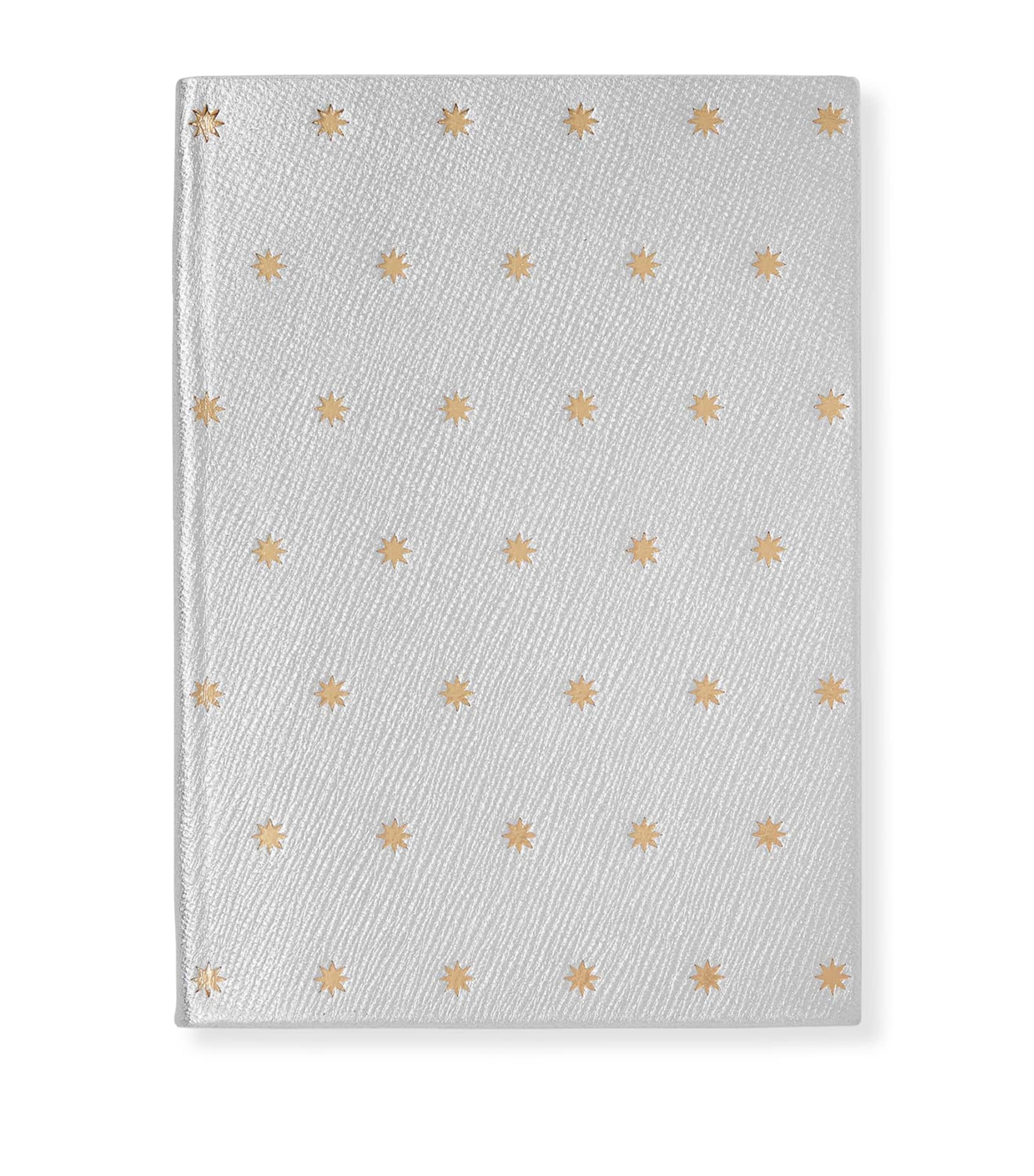 Smythson Panama Leather Soho Notebook In Metallic