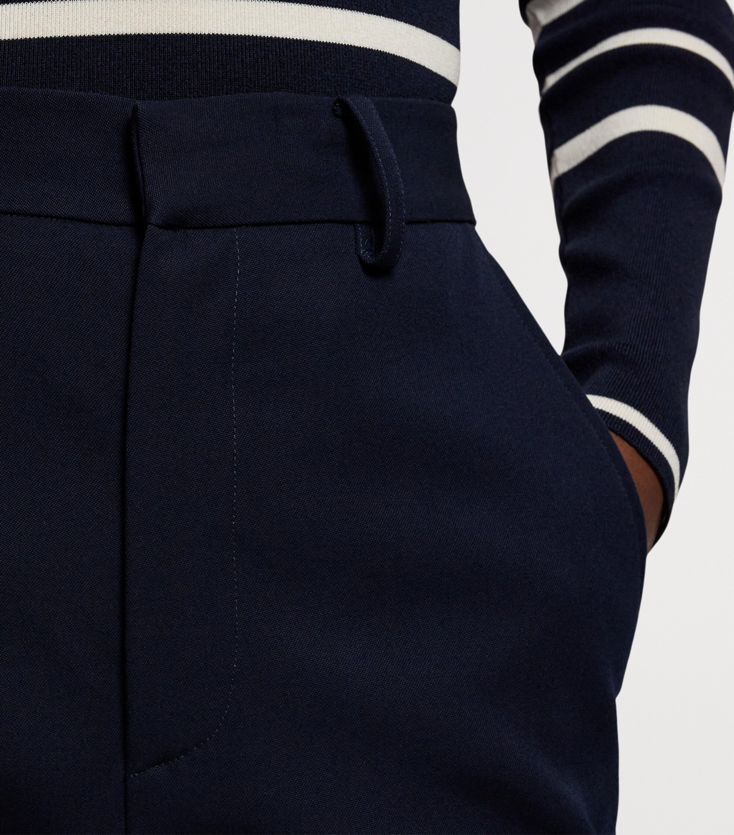 Ralph Lauren Womens Wool Grain de Poudre Wrigley Trousers Navy Image 10
