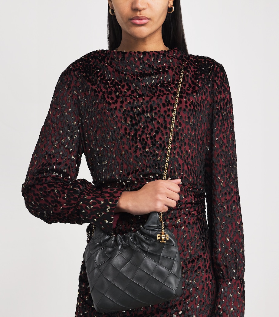 Mini Leather Fleming Shoulder Bag BLACK Image 5