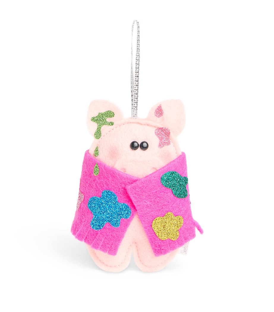 Pig in Blanket Tree Decoration PINK Image 1