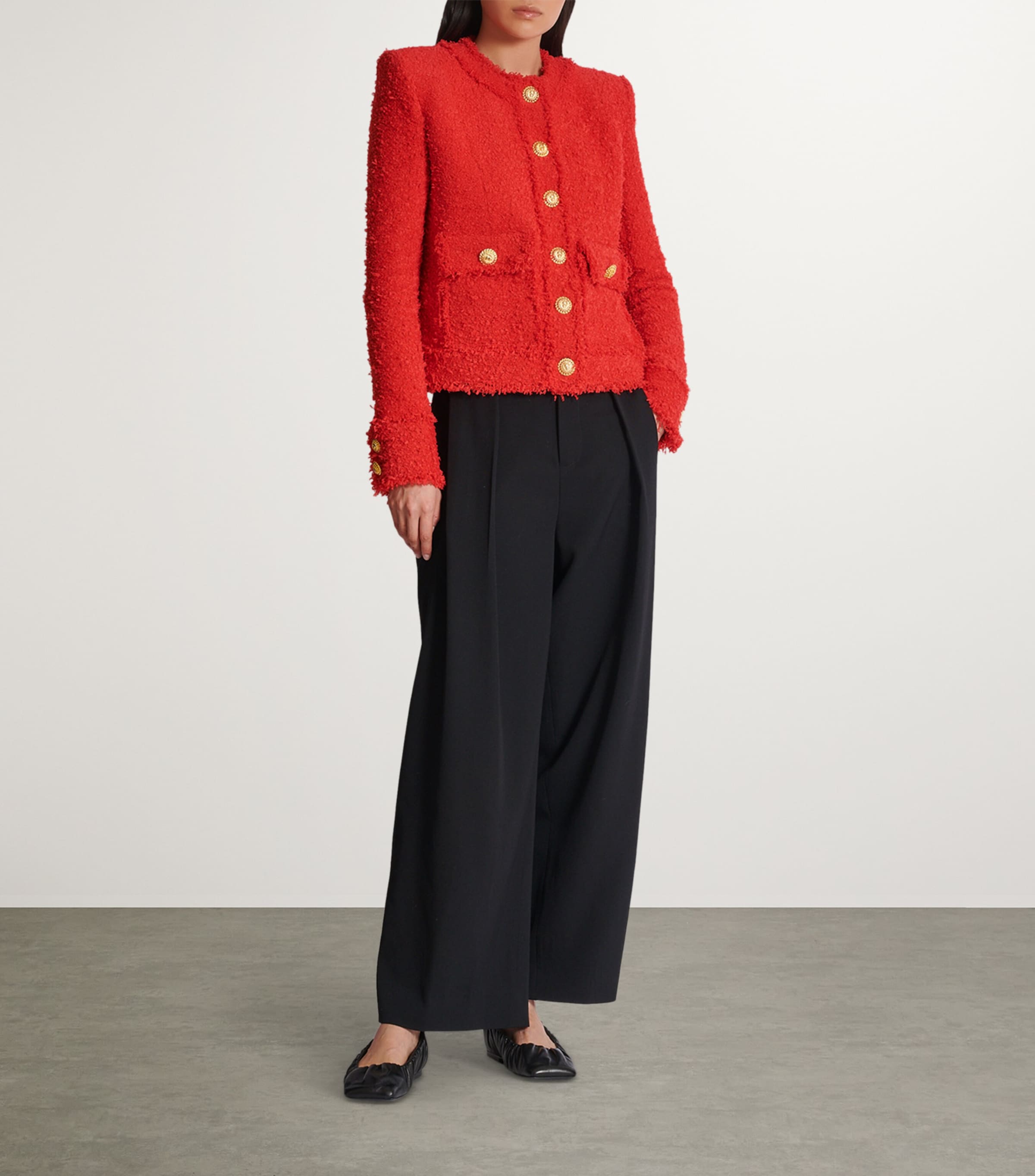 Tweed Cropped Jacket ROUGE Image 2