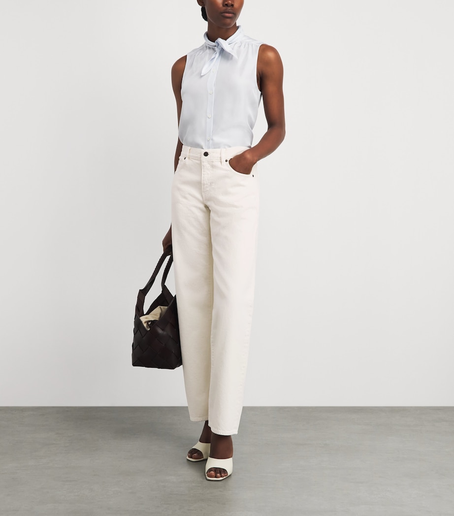 FRAME Womens The Saturday Low-Rise Straight Jeans Shell Image 2