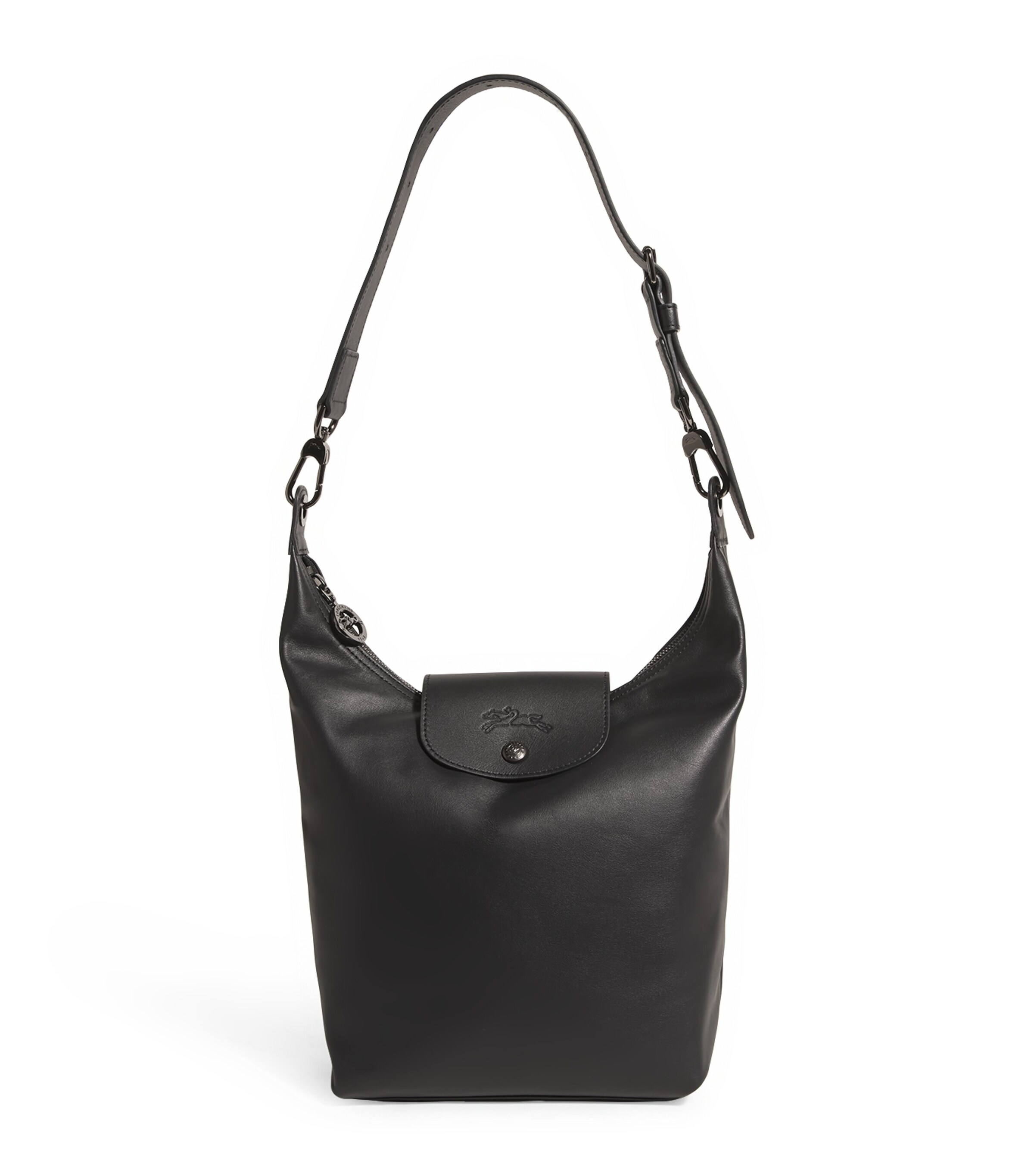 Longchamp Medium Leather Le Pliage Xtra Shoulder Bag Black Image 1