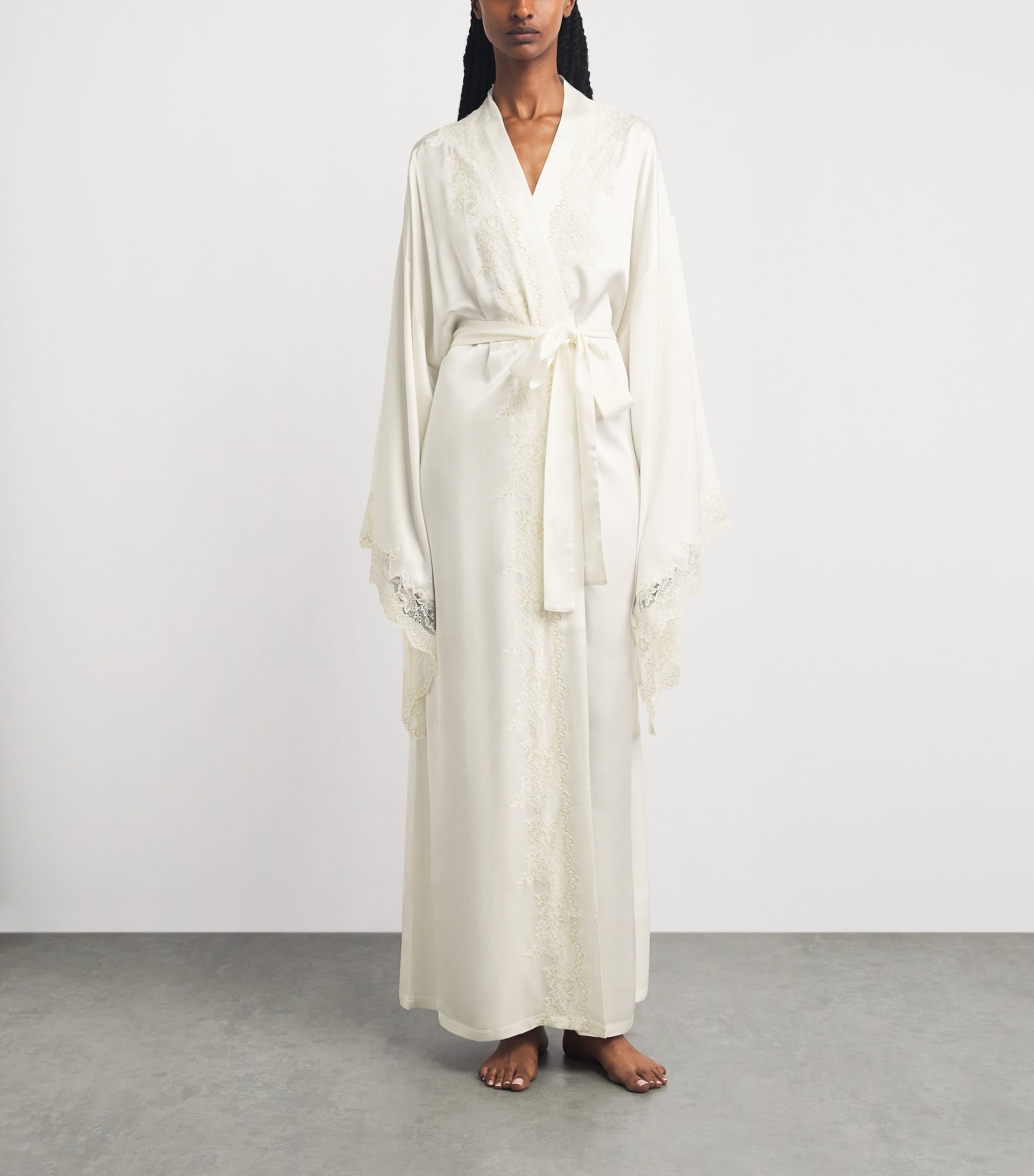 Bocan Womens Lace-Tim Sera Robe Off White Image 2