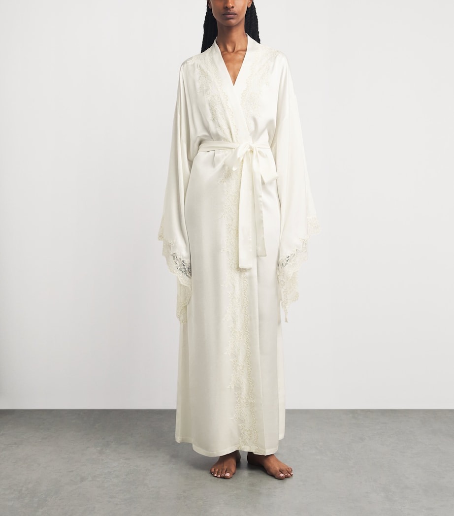 Bocan Womens Lace-Tim Sera Robe Off White Image 2