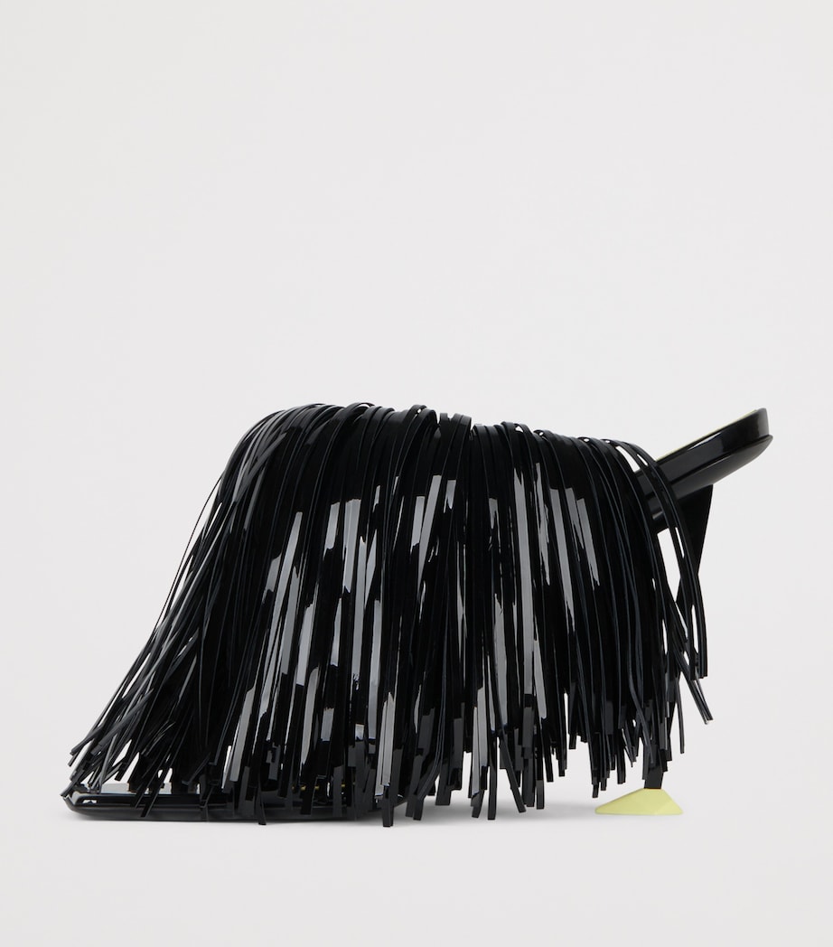 Givenchy Leather Boudoir Fringe Heeled Sandals 95 Black Image 3